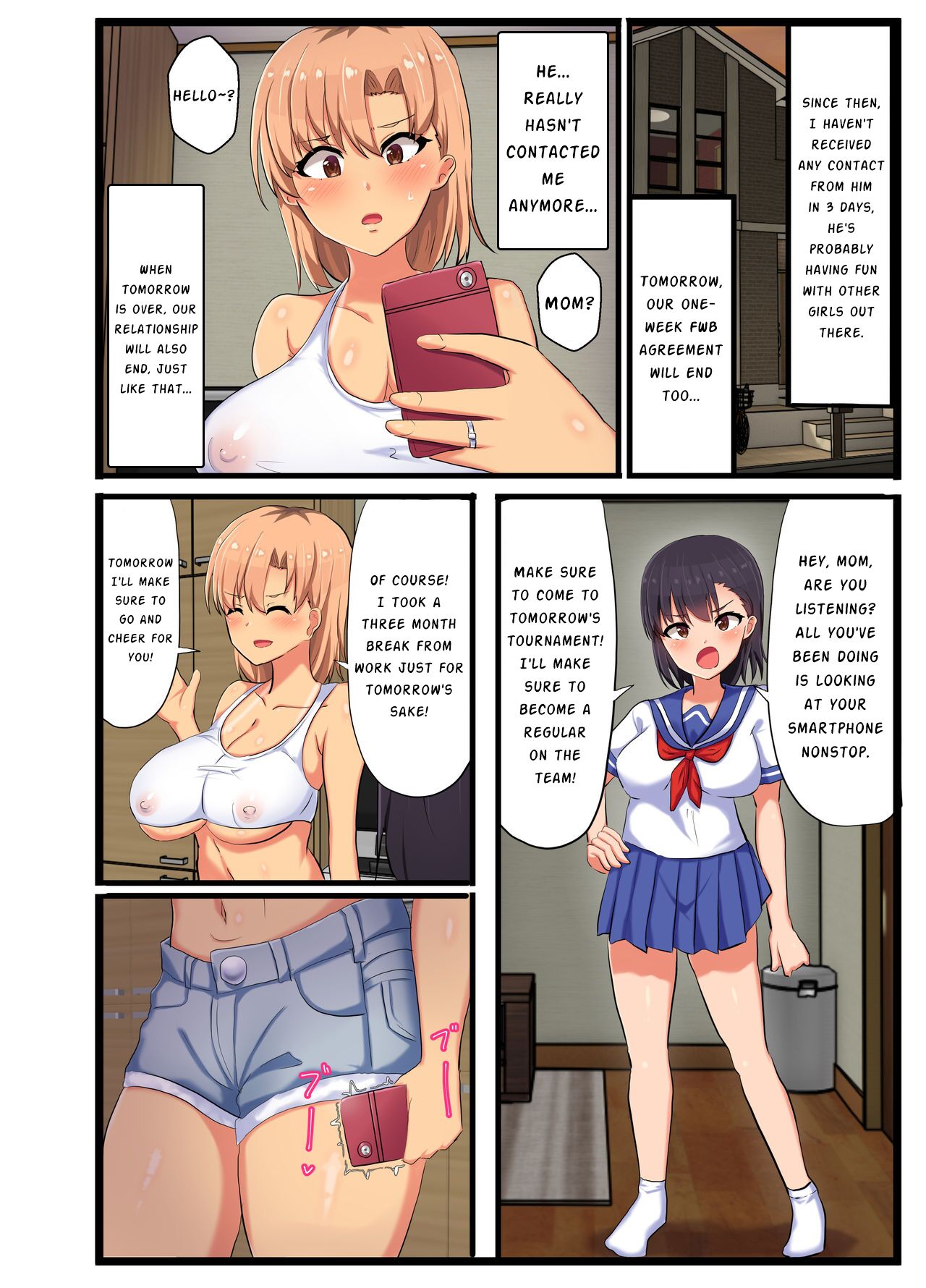 ~NTR Family~ The story of a strong-willed mother who cares about her family, and her fall into the hands of her son's bully friend. page 28