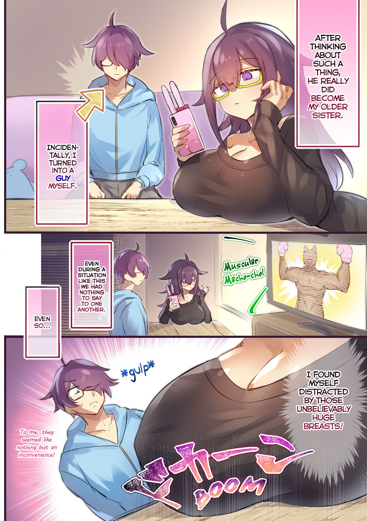 Our genders flipped and big brother gave me a titjob. page 3