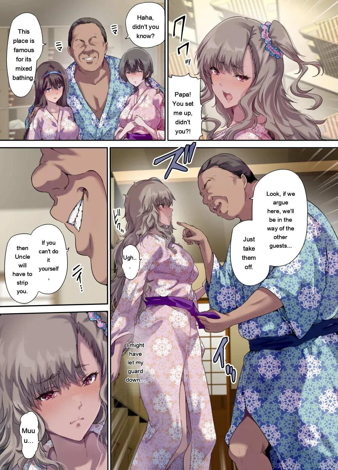 Papa no Shinshitsu wa Musume Tomodachi no Tamariba 3 -Konyoku Onsen Hen- page 12