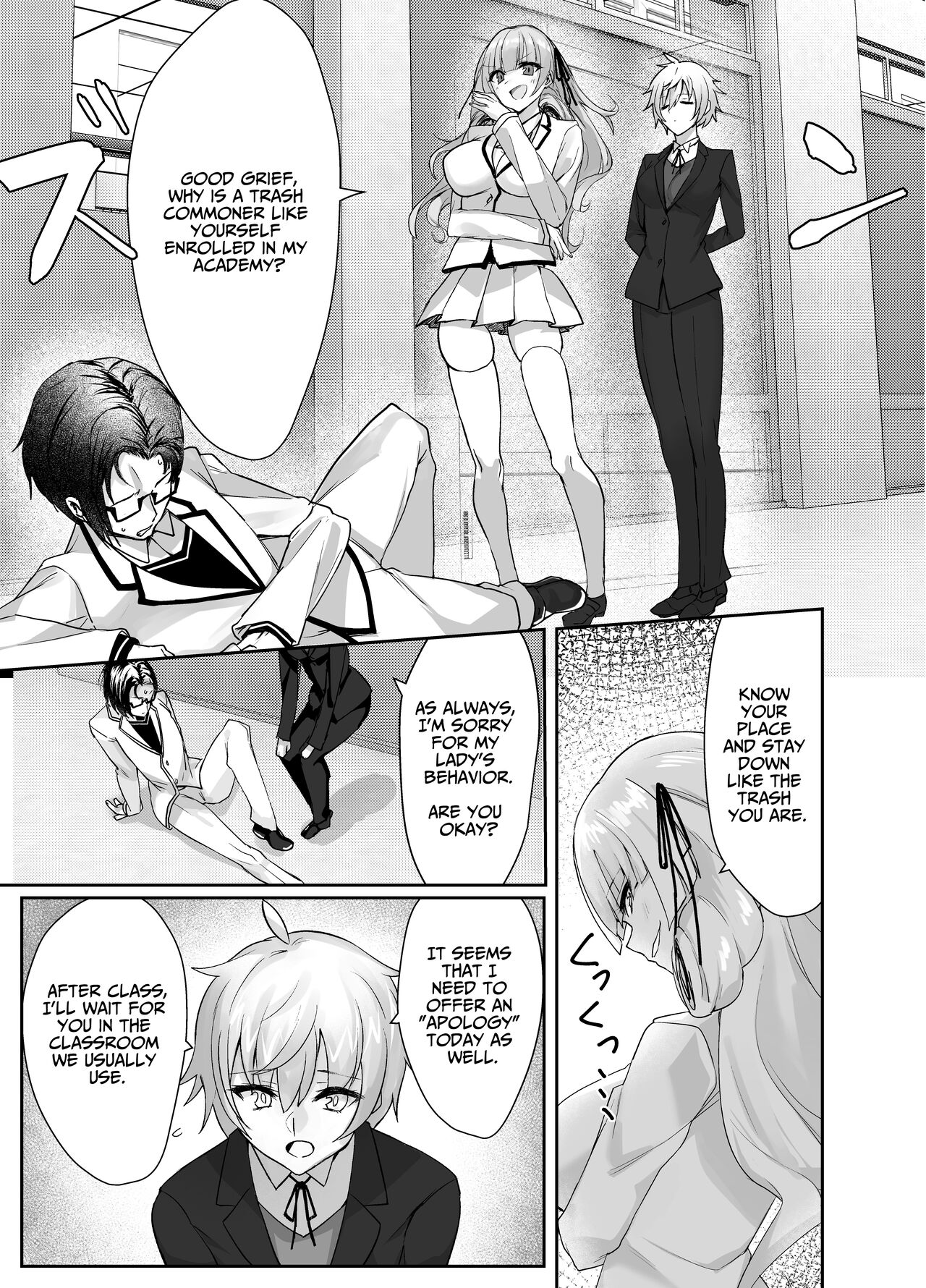 Perverted Tomboy Female Butler Offers Apology Sex for her Rich Bitch Mistresses Bullying Behavior page 3
