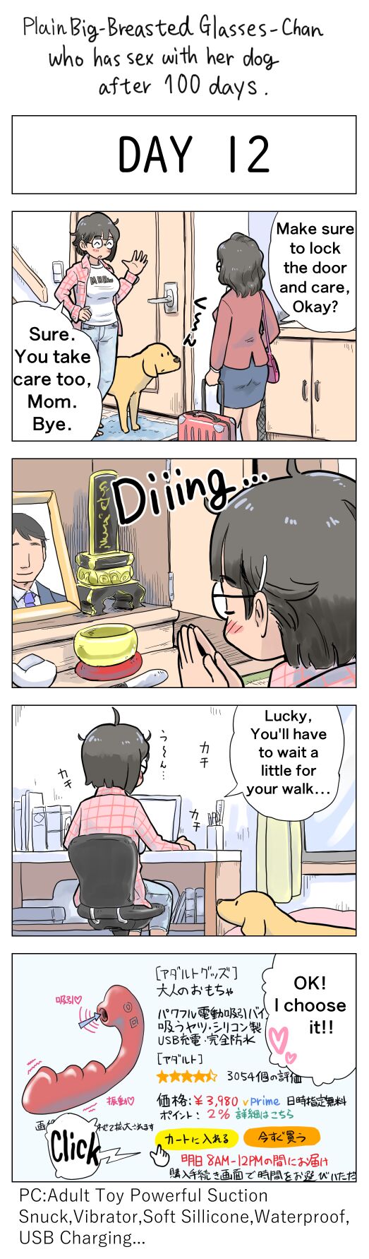 Plain Big-Breasted Glasses-Chan who has sex with her dog after 100 days page 12