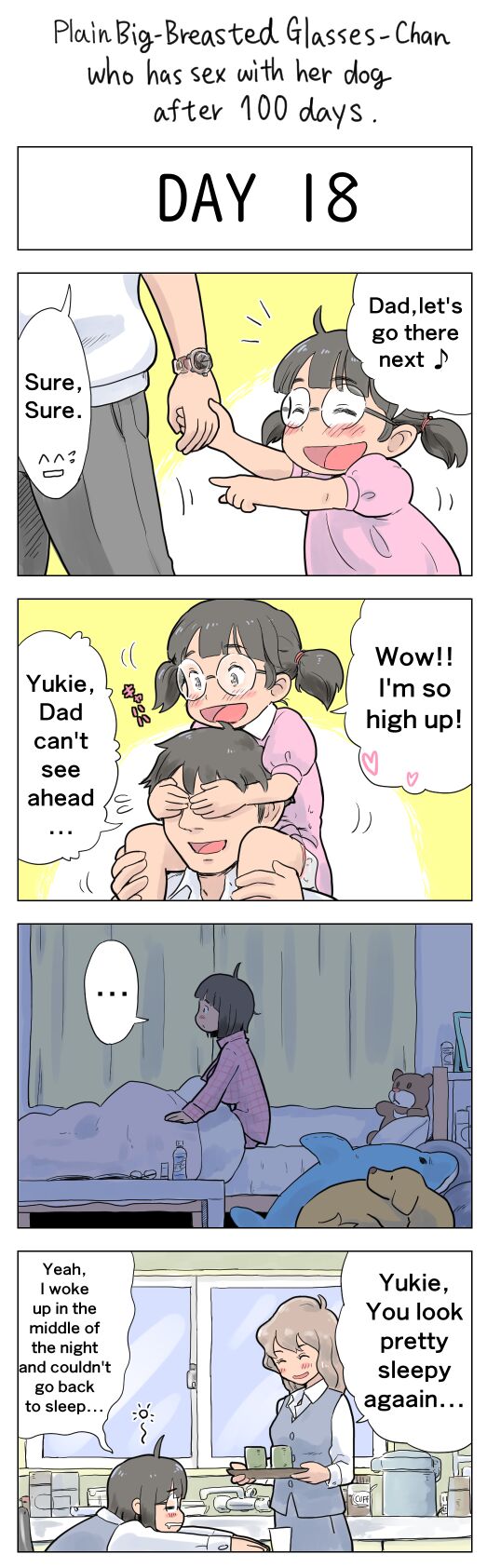 Plain Big-Breasted Glasses-Chan who has sex with her dog after 100 days page 18