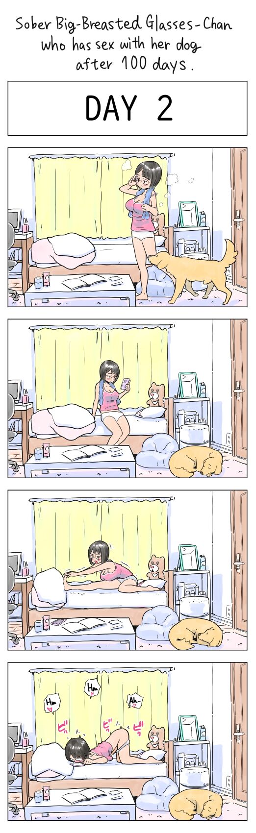 Plain Big-Breasted Glasses-Chan who has sex with her dog after 100 days page 2