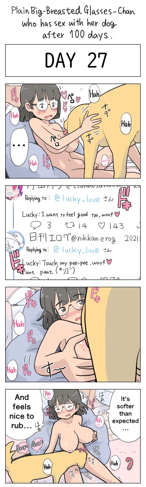 Plain Big-Breasted Glasses-Chan who has sex with her dog after 100 days page 27