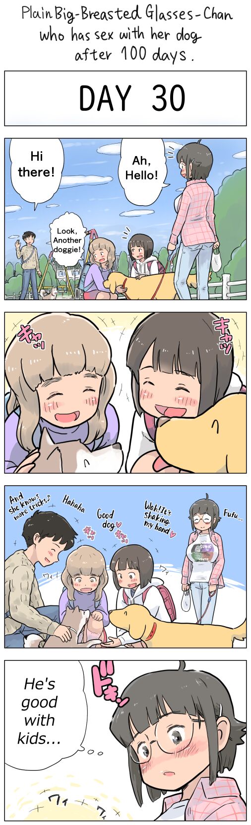 Plain Big-Breasted Glasses-Chan who has sex with her dog after 100 days page 30