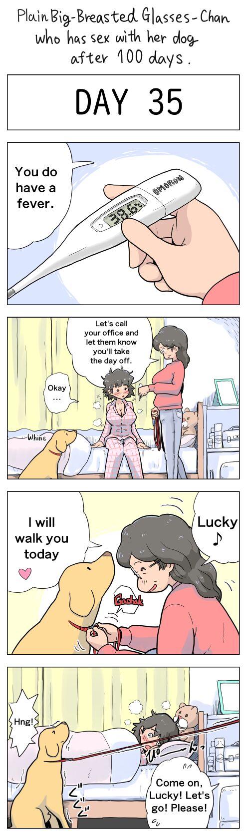 Plain Big-Breasted Glasses-Chan who has sex with her dog after 100 days page 35