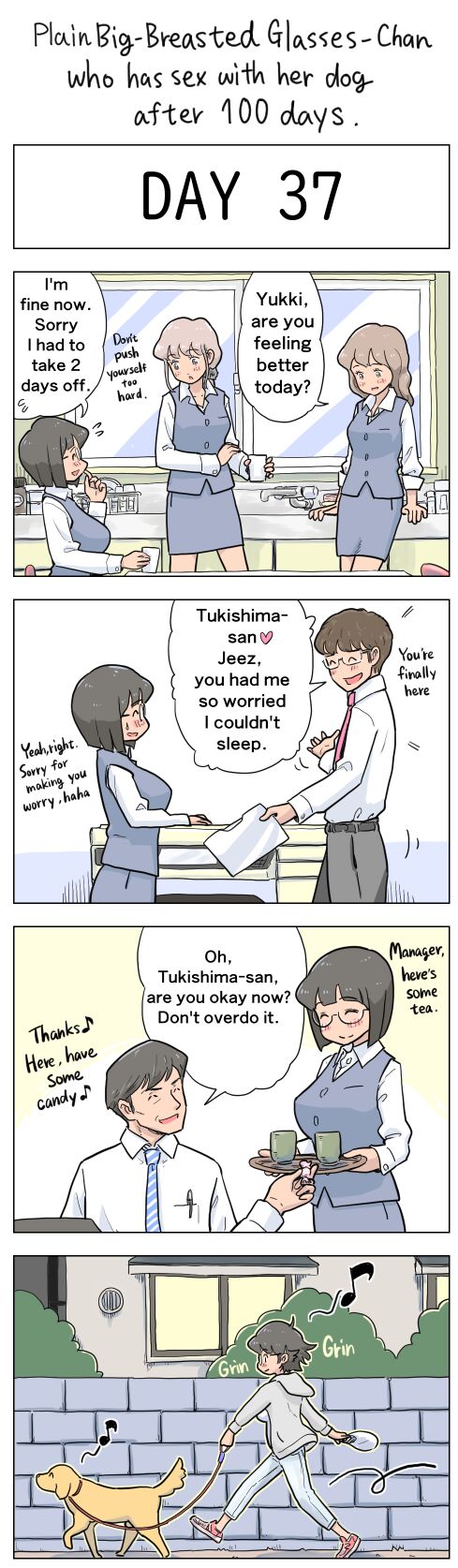 Plain Big-Breasted Glasses-Chan who has sex with her dog after 100 days page 37