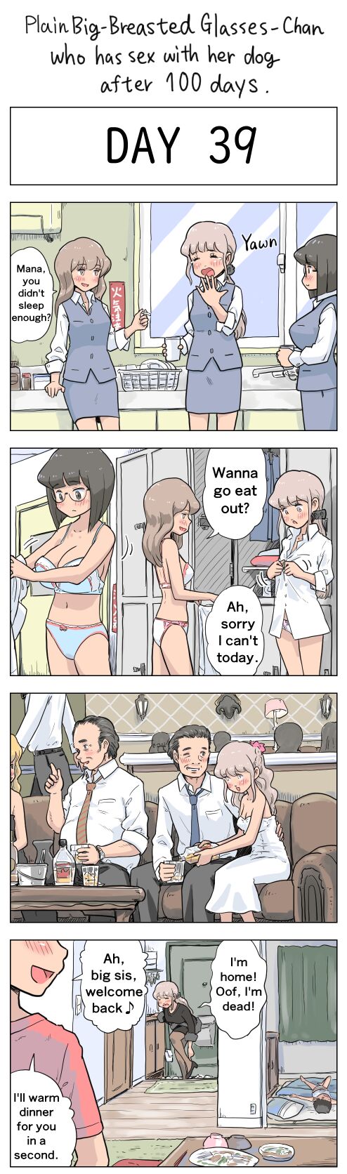 Plain Big-Breasted Glasses-Chan who has sex with her dog after 100 days page 39