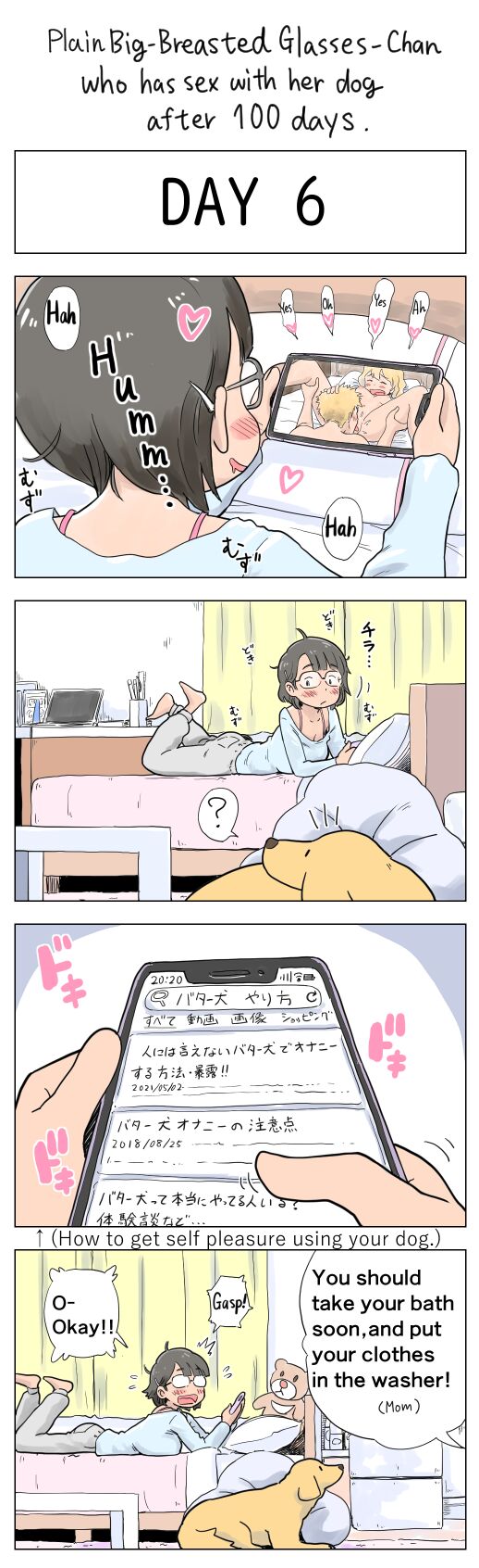 Plain Big-Breasted Glasses-Chan who has sex with her dog after 100 days page 6