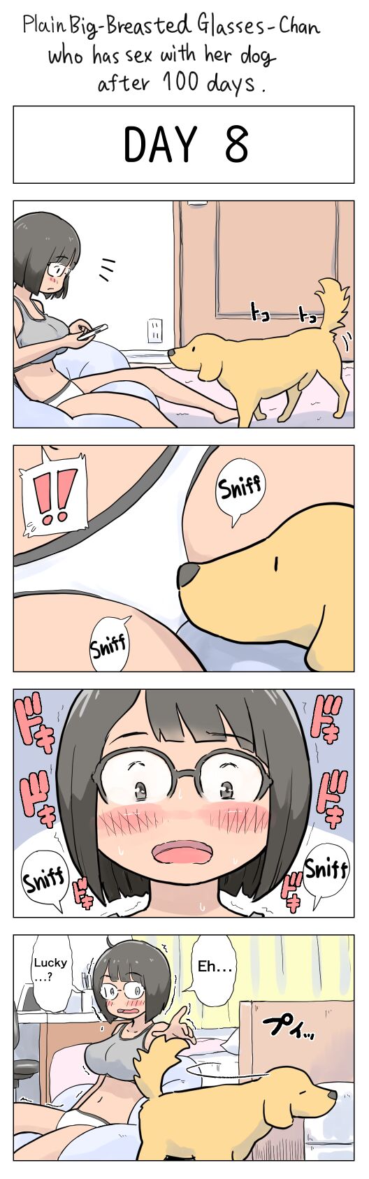 Plain Big-Breasted Glasses-Chan who has sex with her dog after 100 days page 8