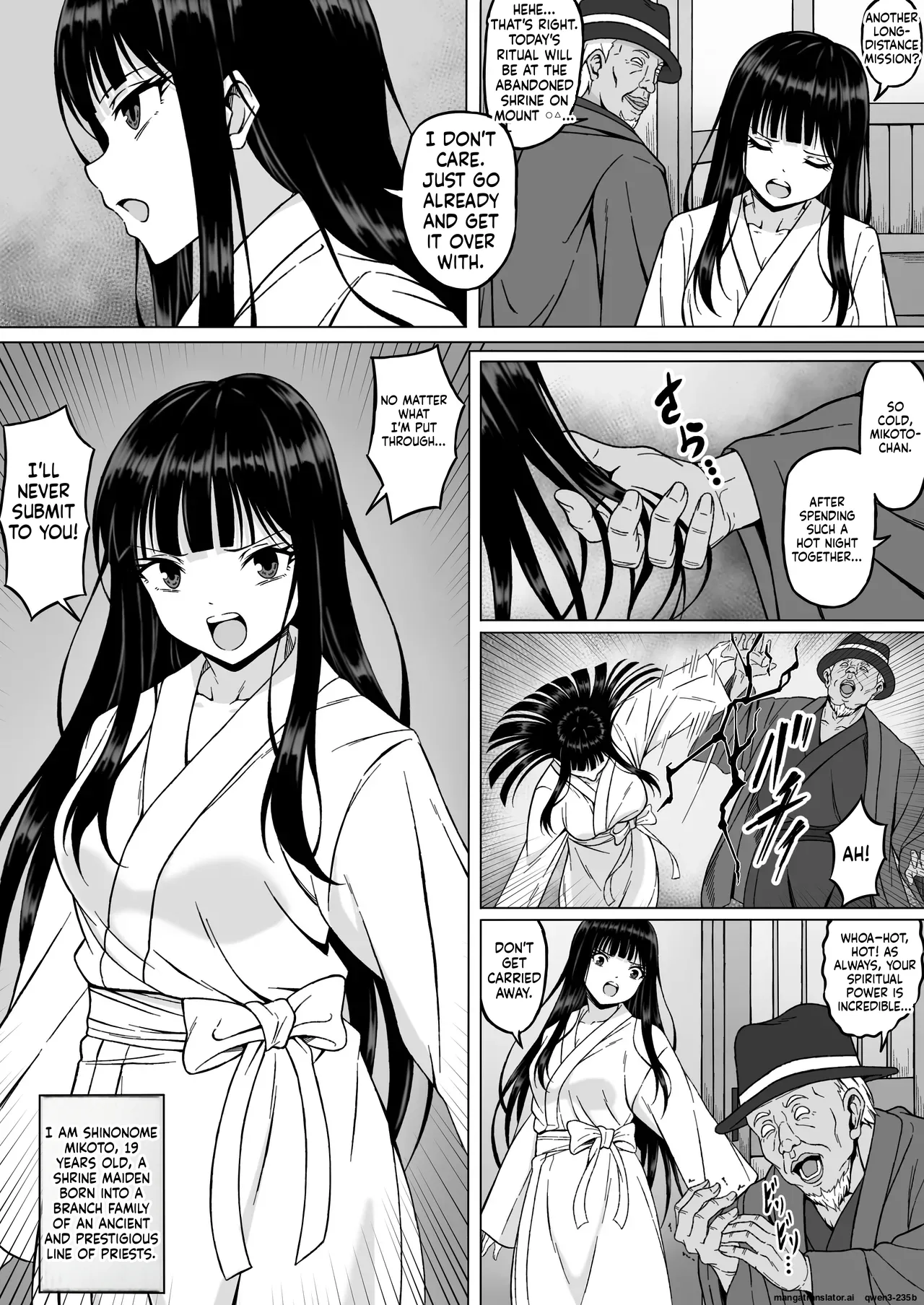 Reibaishi Mikoto 2 Kairaku ni Zanpai su... Hentai Jijii to no Seikou no Gishiki de Ikikuruwasareru Shoujo no Karada page 4