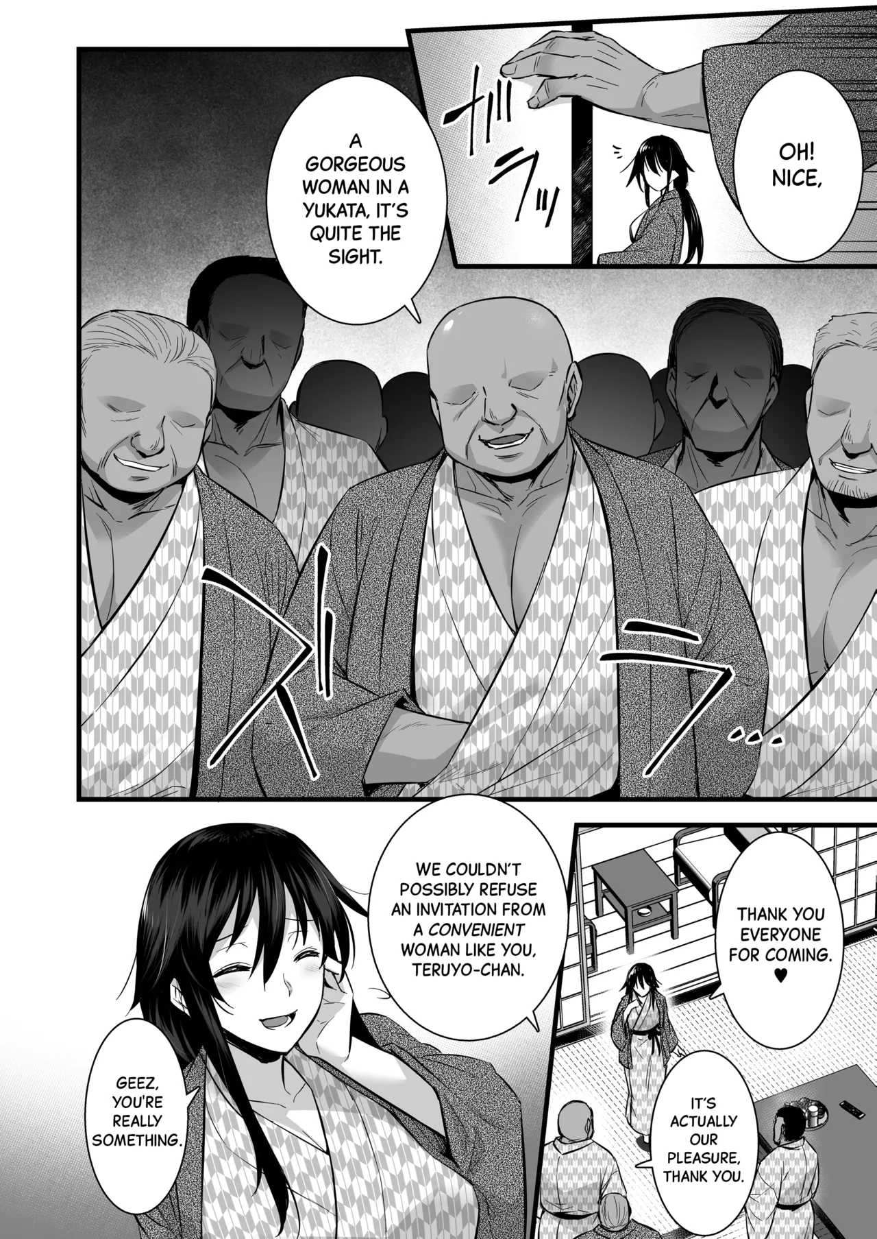 Rental Tanetsuke Oji-san 6 ~Tanetsuke Oji-san-tachi to Iku! Yari Makuri Nakadashi Rankou Onsen Ryokou~ page 7