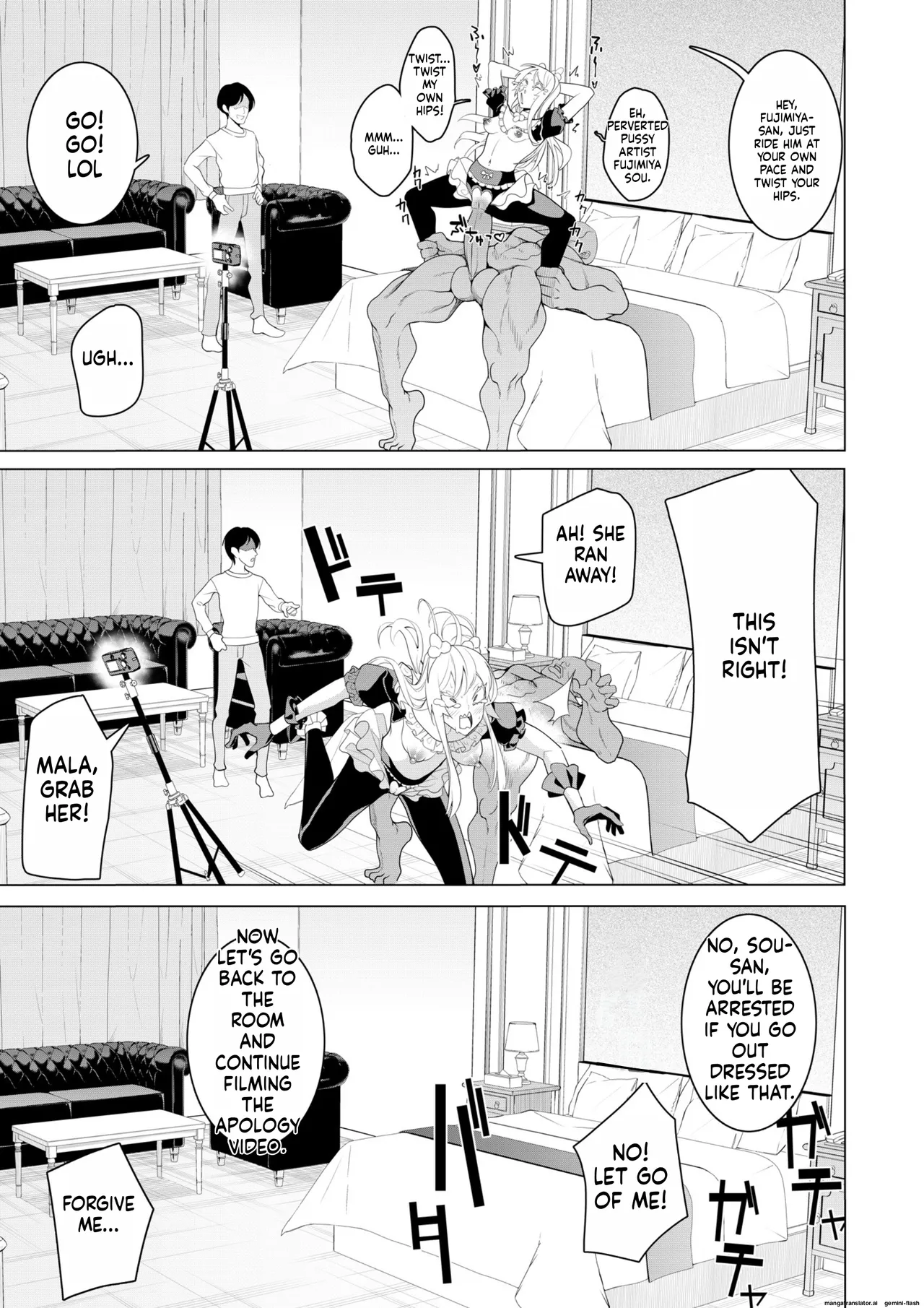 Saimin Appli de! ~Chou Cool! Tensai Half Ojou-sama ni Hentai Omanko Geinin to Shite AV Haishin Sasete Mita~ page 52