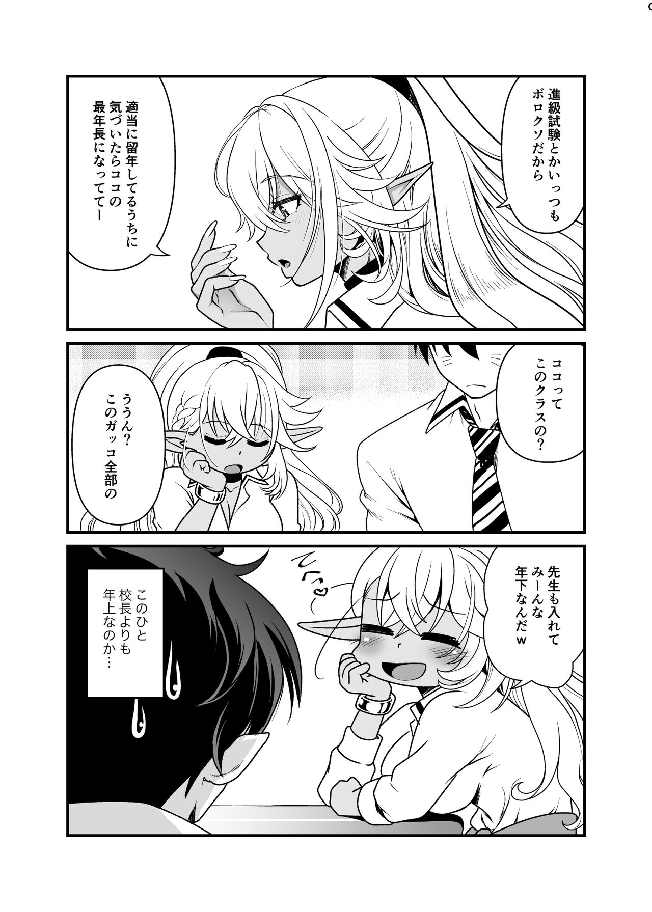 Seiyoku Ousei na Ajin Senyou Gakkyuu ni Danshi Seito wa Ore Hitori・Dark Elf JK Hen page 12