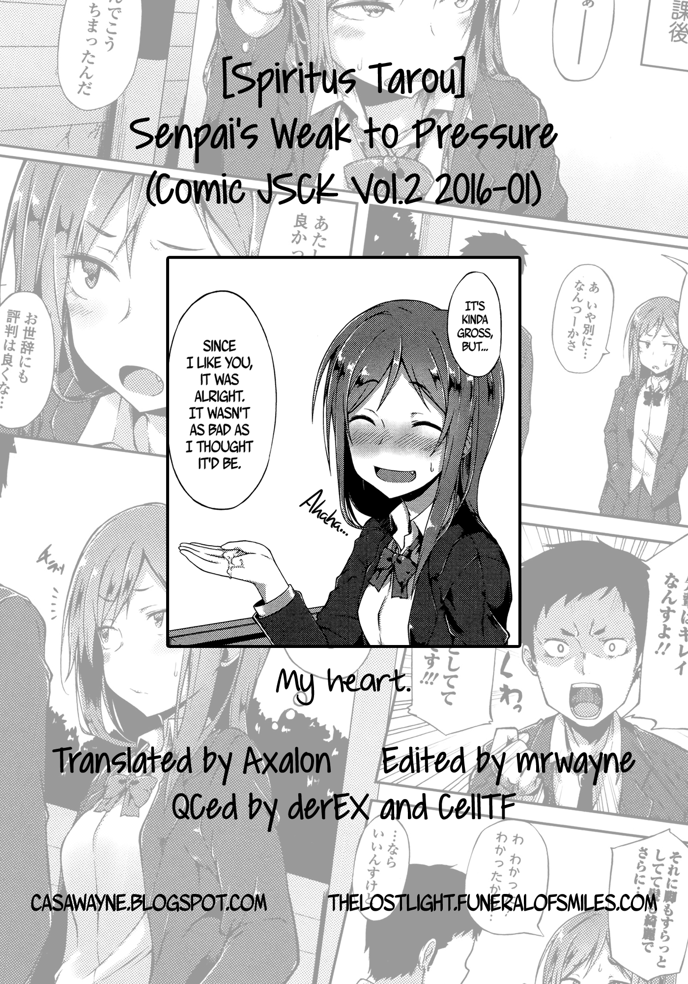 Senpai's Weak to Pressure (Comic JSCK Vol.2 2016-01) [English] =CW + TLL= page 19