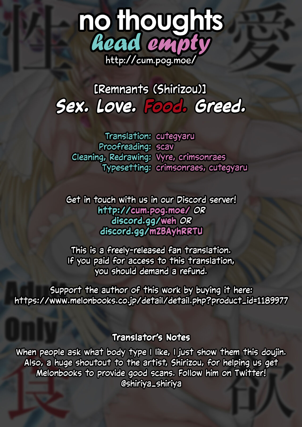 Sex. Love. Food. Greed. page 41