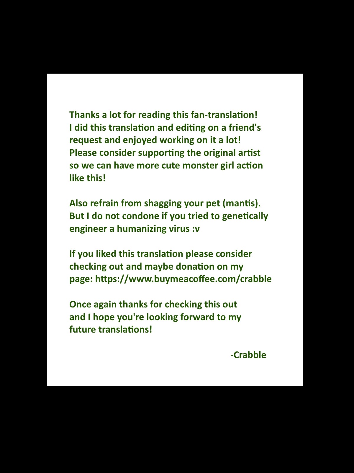 Sex with Mantis Girl -Report of Humanizer Virus Infection- page 38
