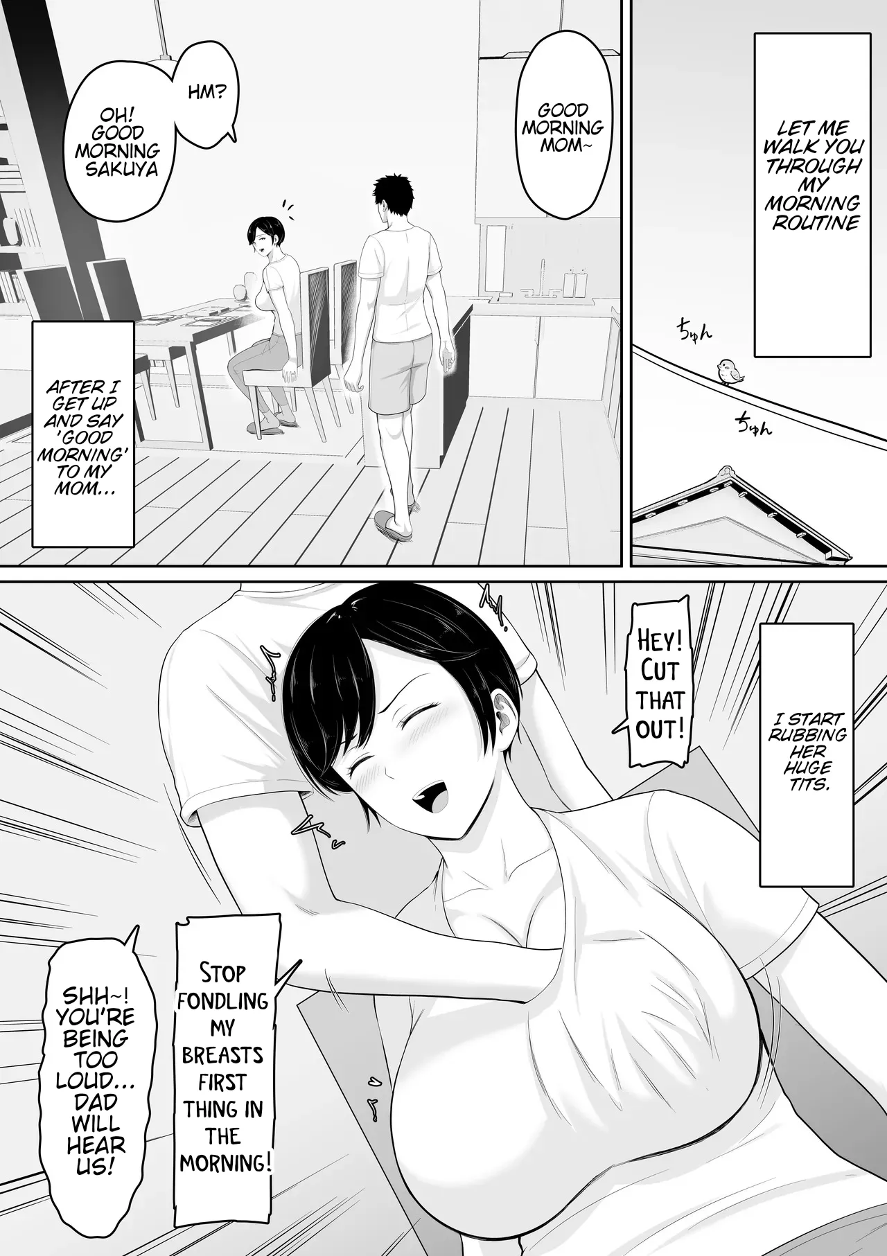 Sexless no Kyonyuu Haha ni Nori de Kisaseta Mizugi ga Erosugita node Chichi no Kawari ni Chinpo Iretara Mainichi Nori de Nakadashi Sasetekureru You ni Natta Hanashi page 3
