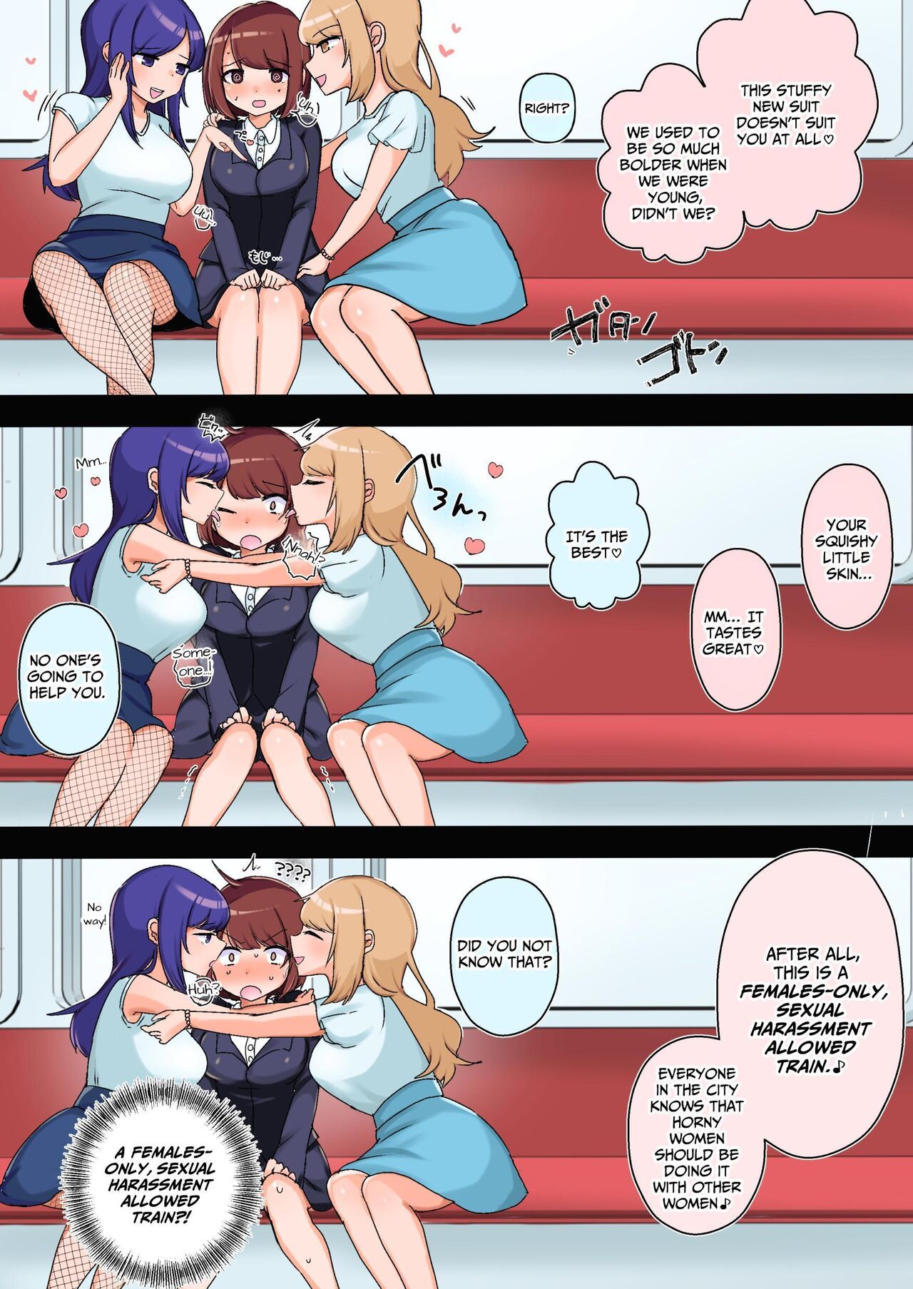 Sexual Harassment OK! Women-only Groping Carriage ~Rookie OL's Lesbian Corruption~ page 3