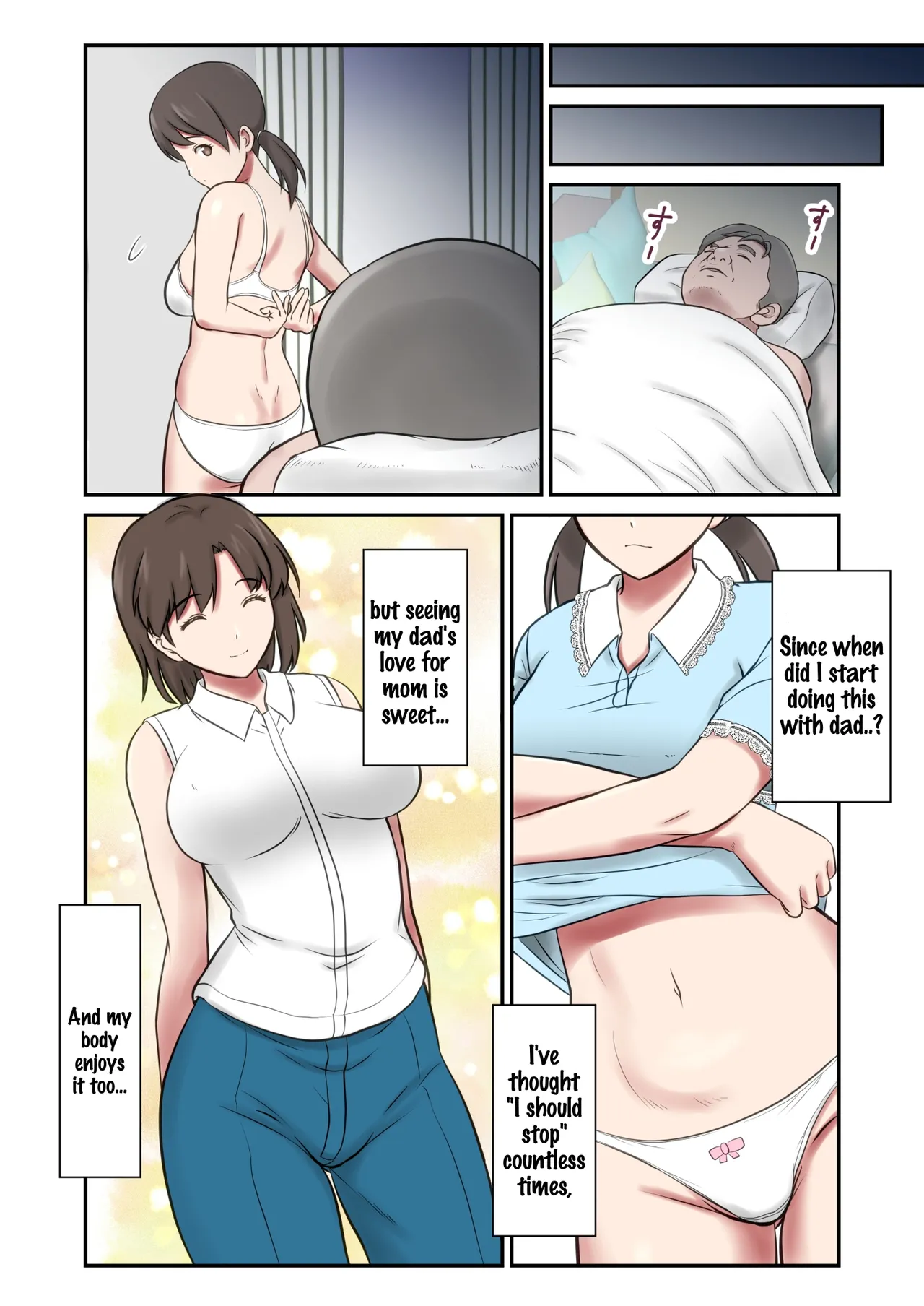 Substitute Wife - Daughter embraced by father in place of absent mother page 28