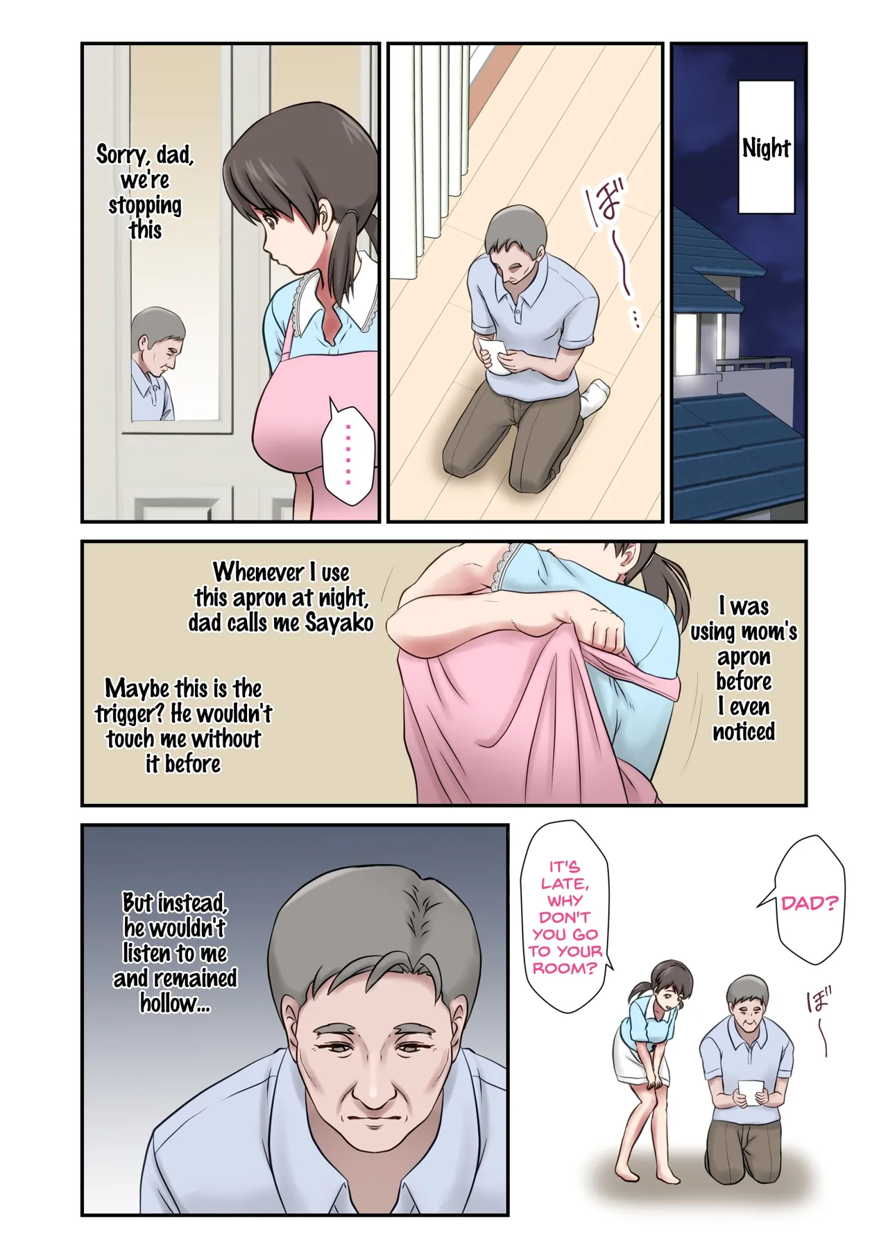 Substitute Wife - Daughter embraced by father in place of absent mother page 42