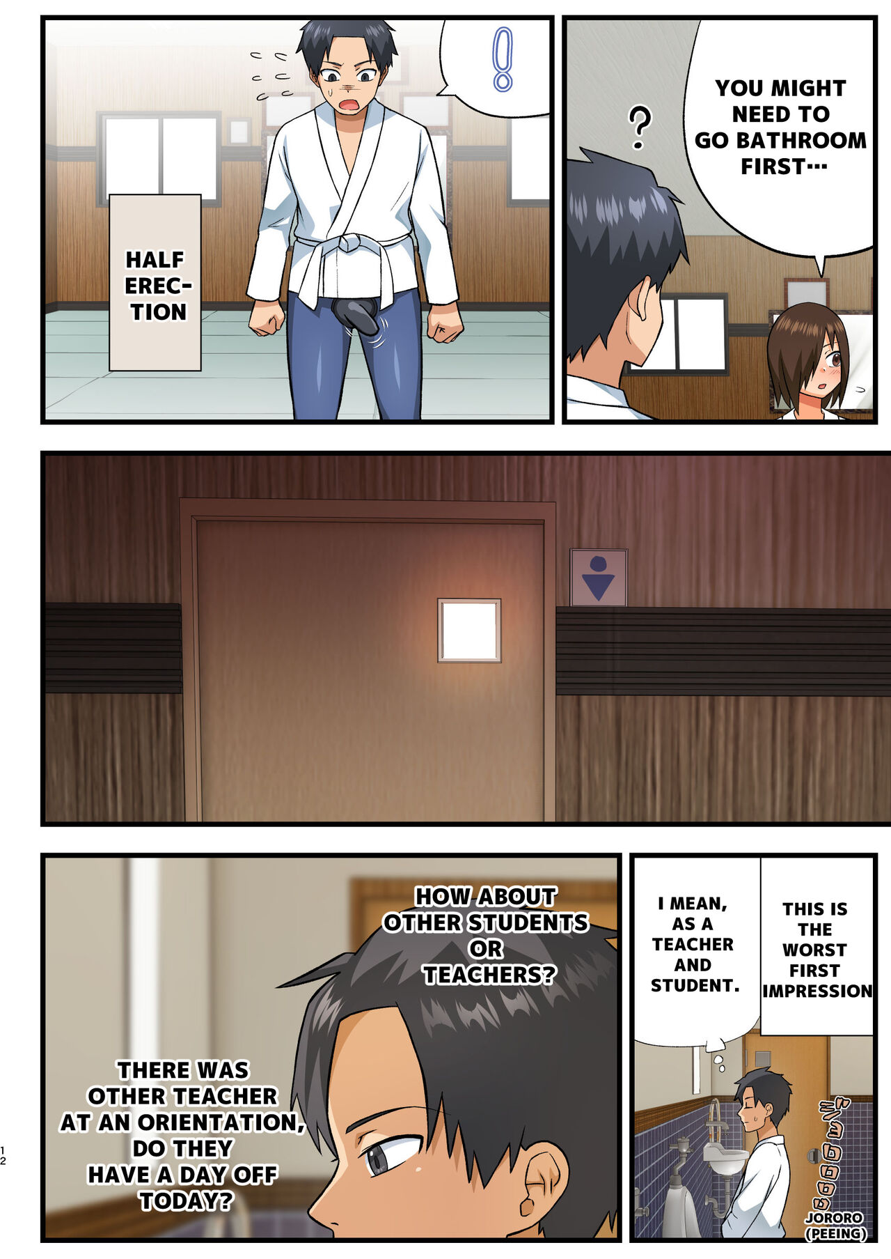 Tatakae! Yoshimura-san! 1 ~Otoko wa Full Bokki Oazuke NTR~ - FIGHT! YOSHIMURA-SAN! 1 - man with full erection on hold page 11