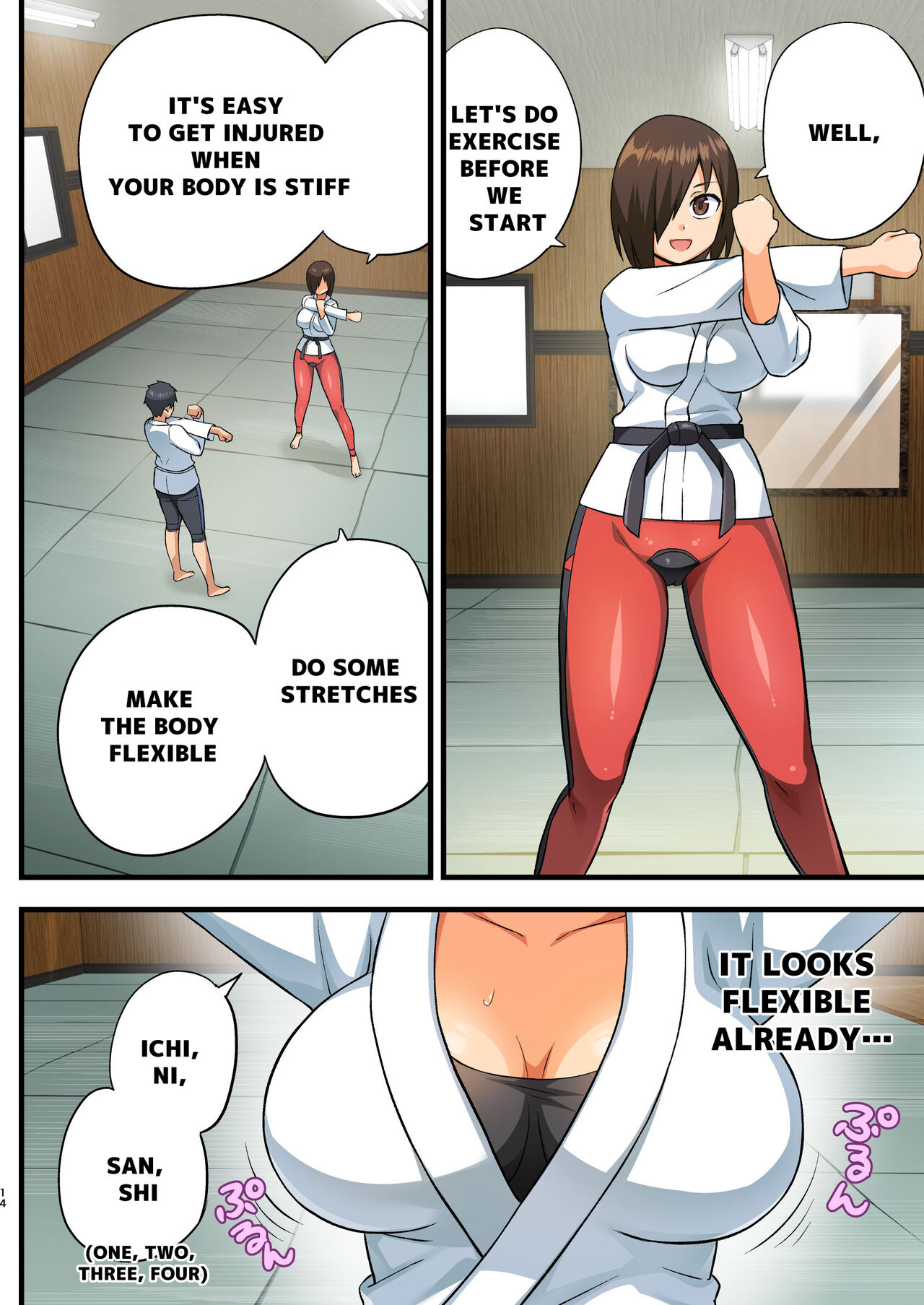 Tatakae! Yoshimura-san! 1 ~Otoko wa Full Bokki Oazuke NTR~ - FIGHT! YOSHIMURA-SAN! 1 - man with full erection on hold page 13
