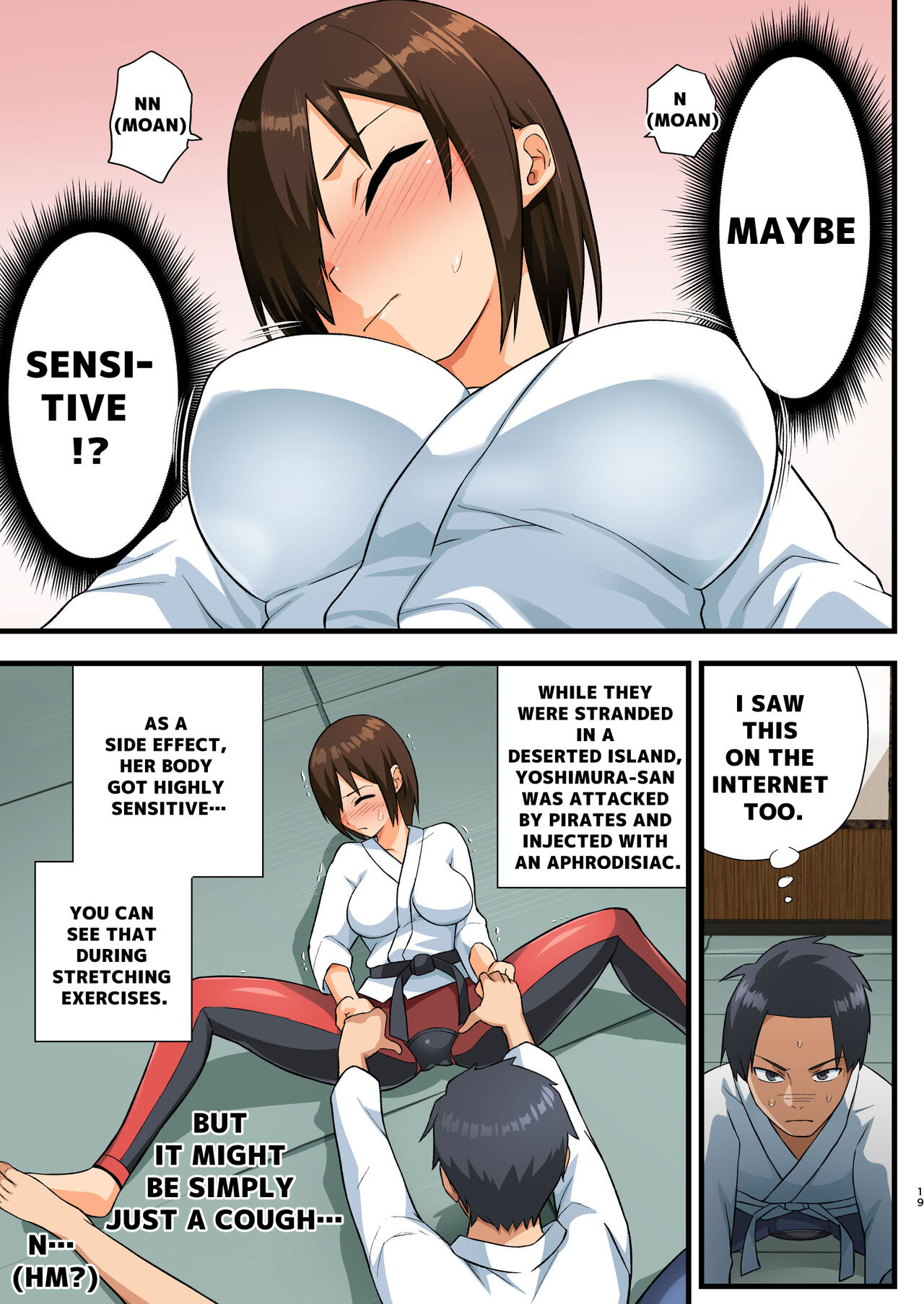 Tatakae! Yoshimura-san! 1 ~Otoko wa Full Bokki Oazuke NTR~ - FIGHT! YOSHIMURA-SAN! 1 - man with full erection on hold page 18