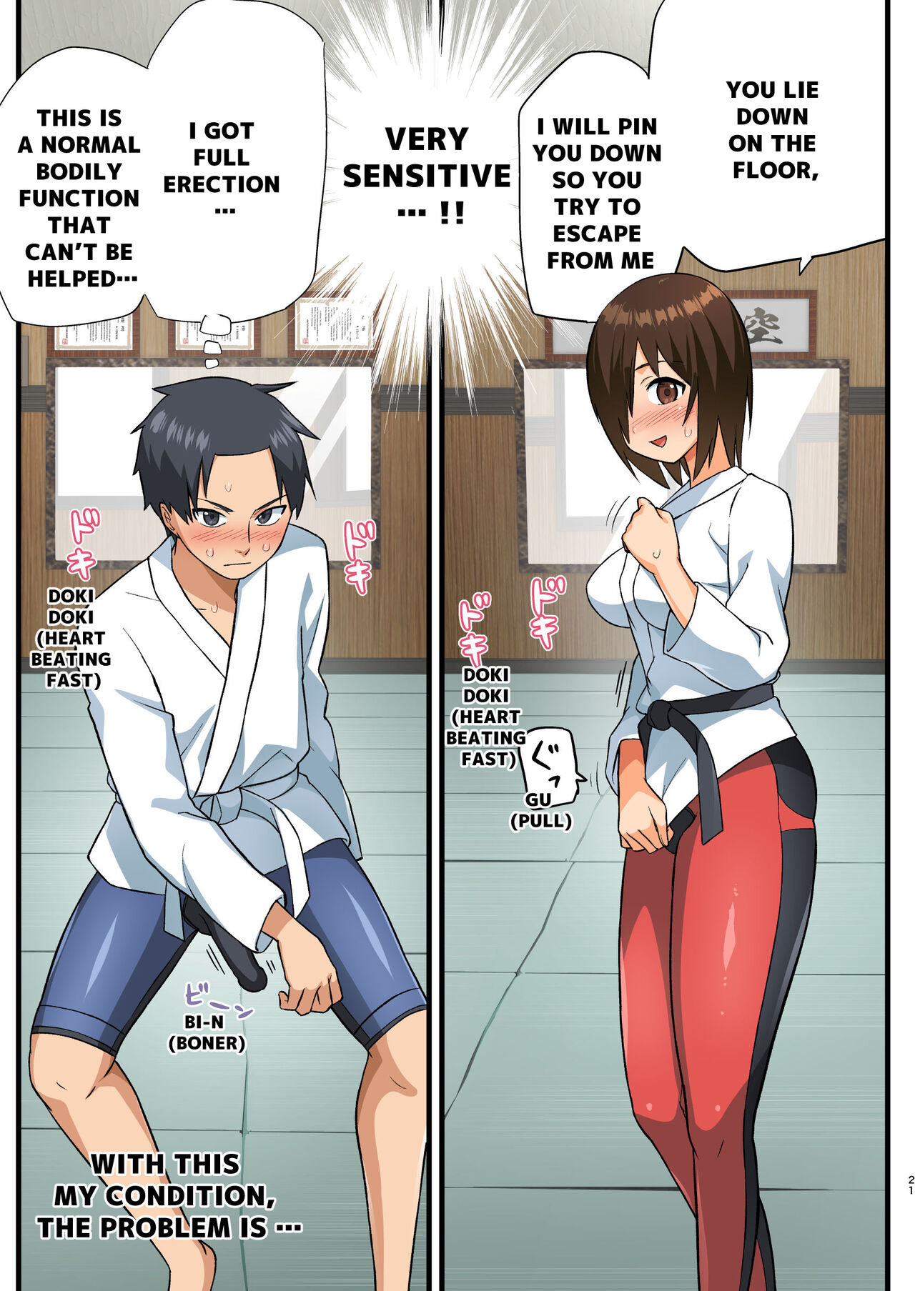 Tatakae! Yoshimura-san! 1 ~Otoko wa Full Bokki Oazuke NTR~ - FIGHT! YOSHIMURA-SAN! 1 - man with full erection on hold page 20