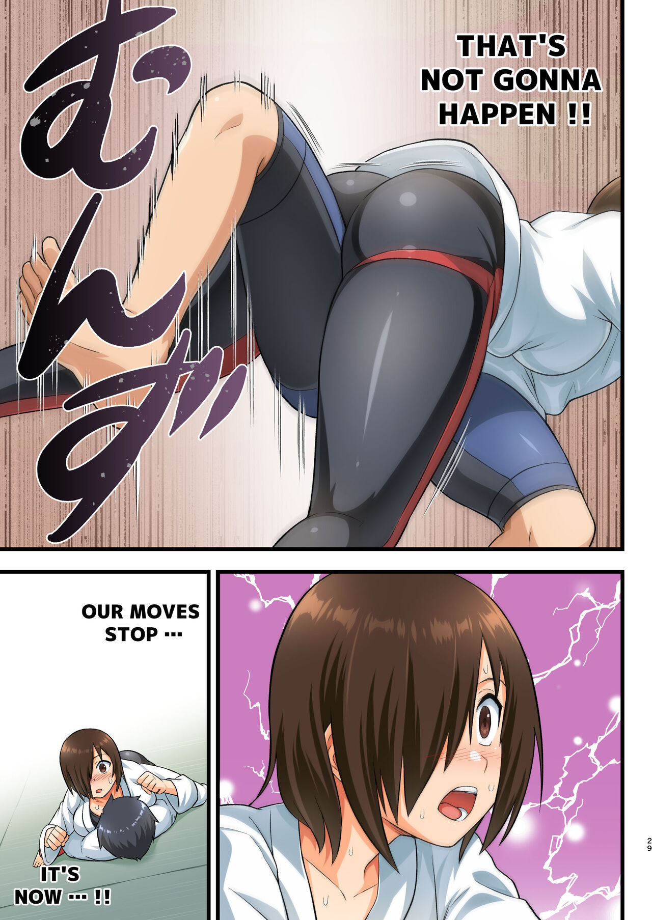 Tatakae! Yoshimura-san! 1 ~Otoko wa Full Bokki Oazuke NTR~ - FIGHT! YOSHIMURA-SAN! 1 - man with full erection on hold page 28