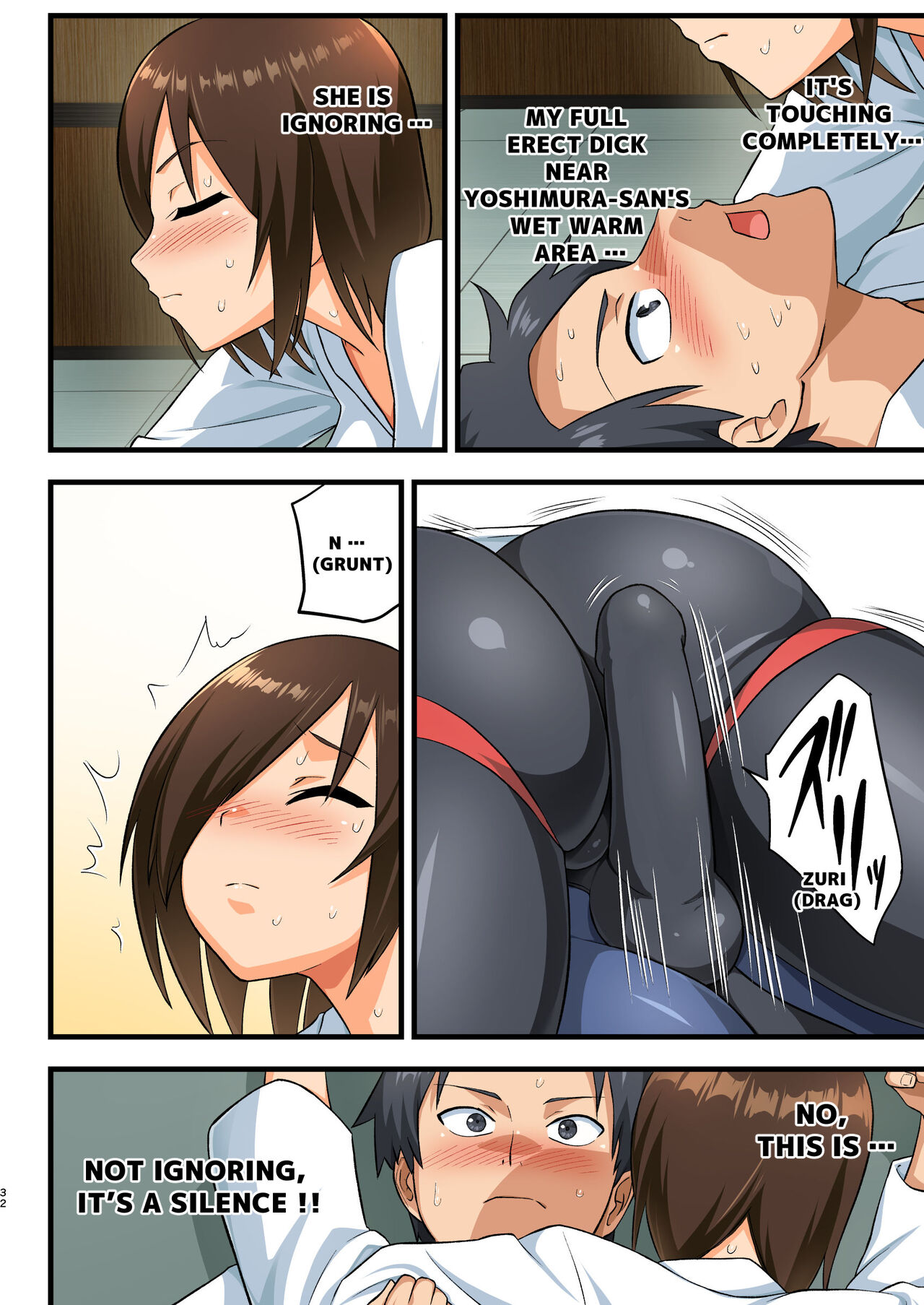 Tatakae! Yoshimura-san! 1 ~Otoko wa Full Bokki Oazuke NTR~ - FIGHT! YOSHIMURA-SAN! 1 - man with full erection on hold page 31