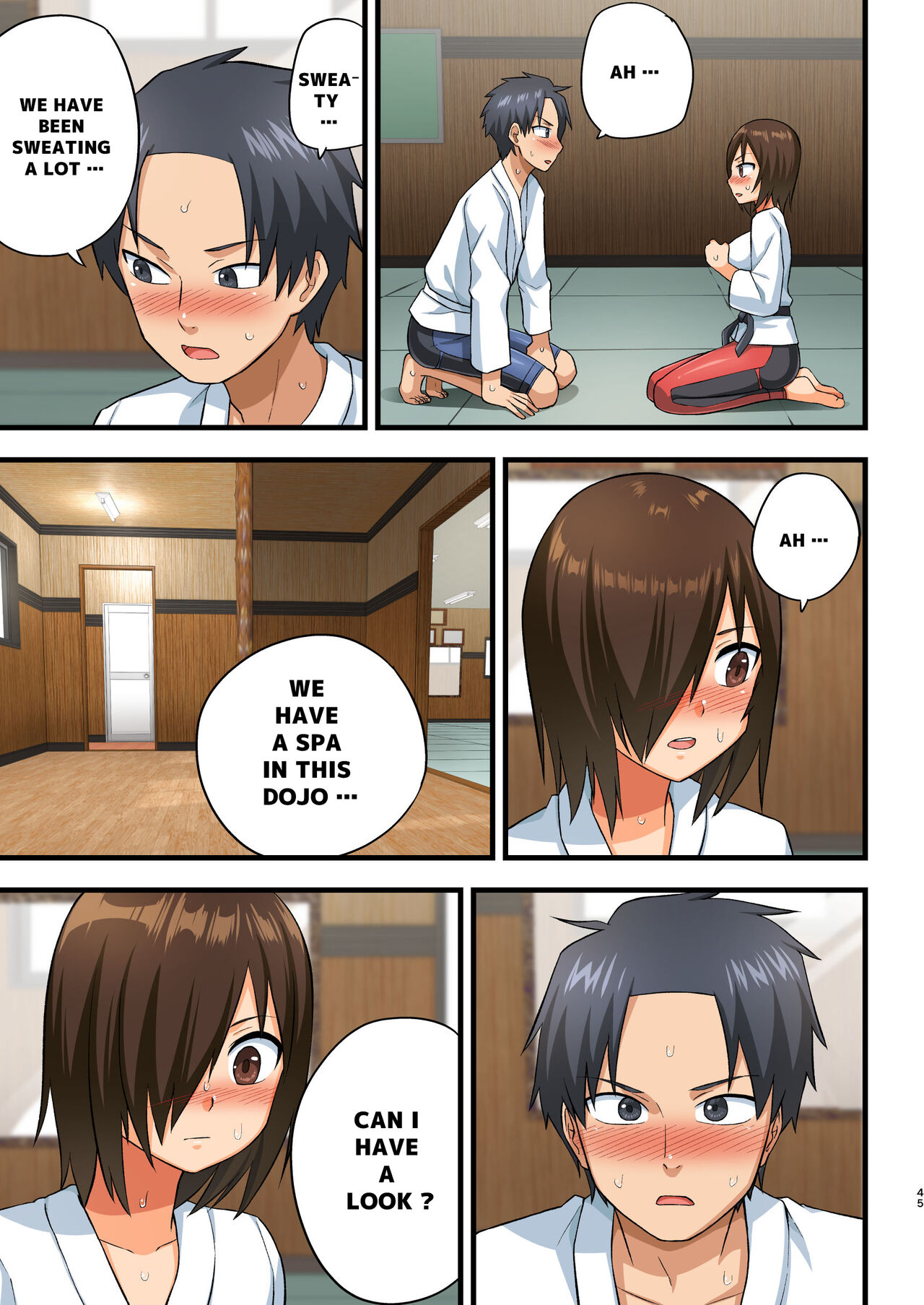 Tatakae! Yoshimura-san! 1 ~Otoko wa Full Bokki Oazuke NTR~ - FIGHT! YOSHIMURA-SAN! 1 - man with full erection on hold page 44