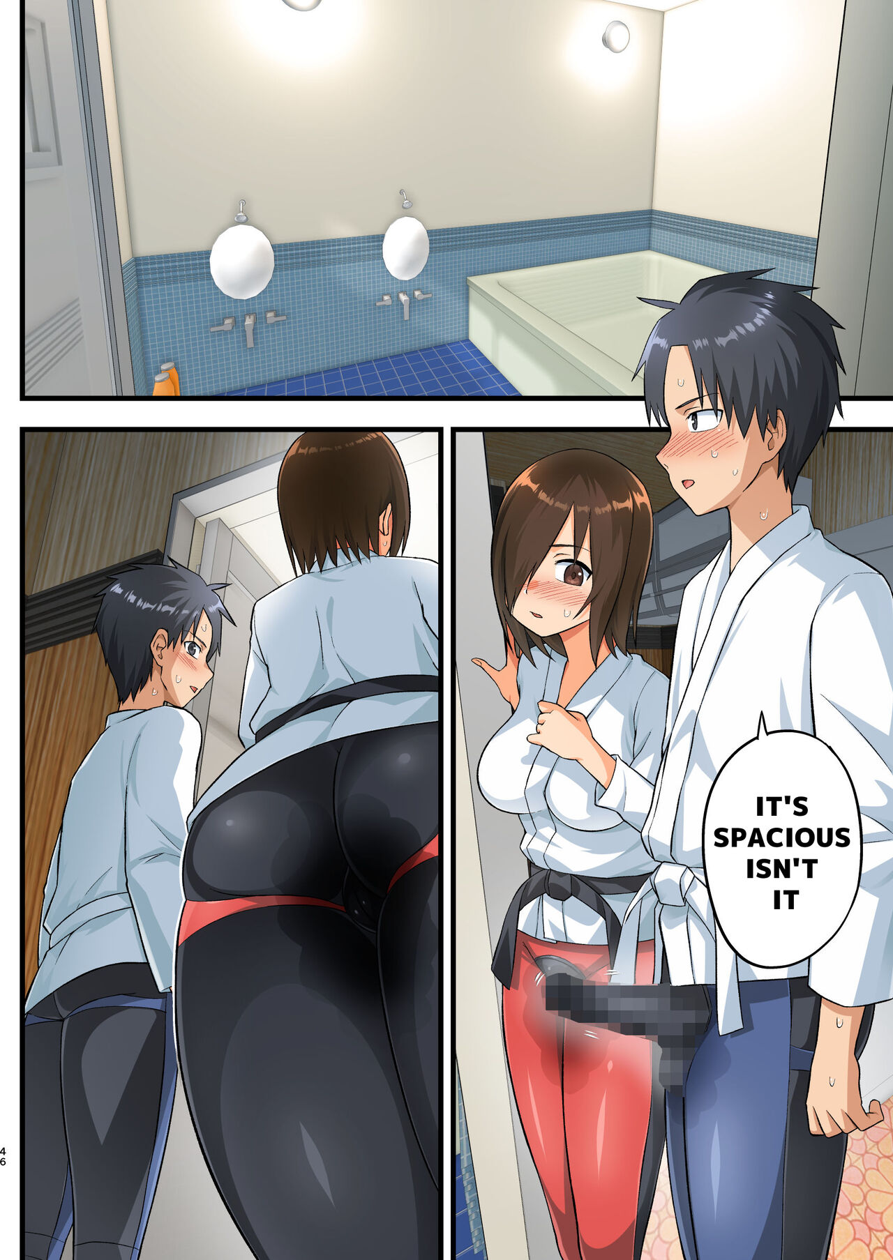 Tatakae! Yoshimura-san! 1 ~Otoko wa Full Bokki Oazuke NTR~ - FIGHT! YOSHIMURA-SAN! 1 - man with full erection on hold page 45