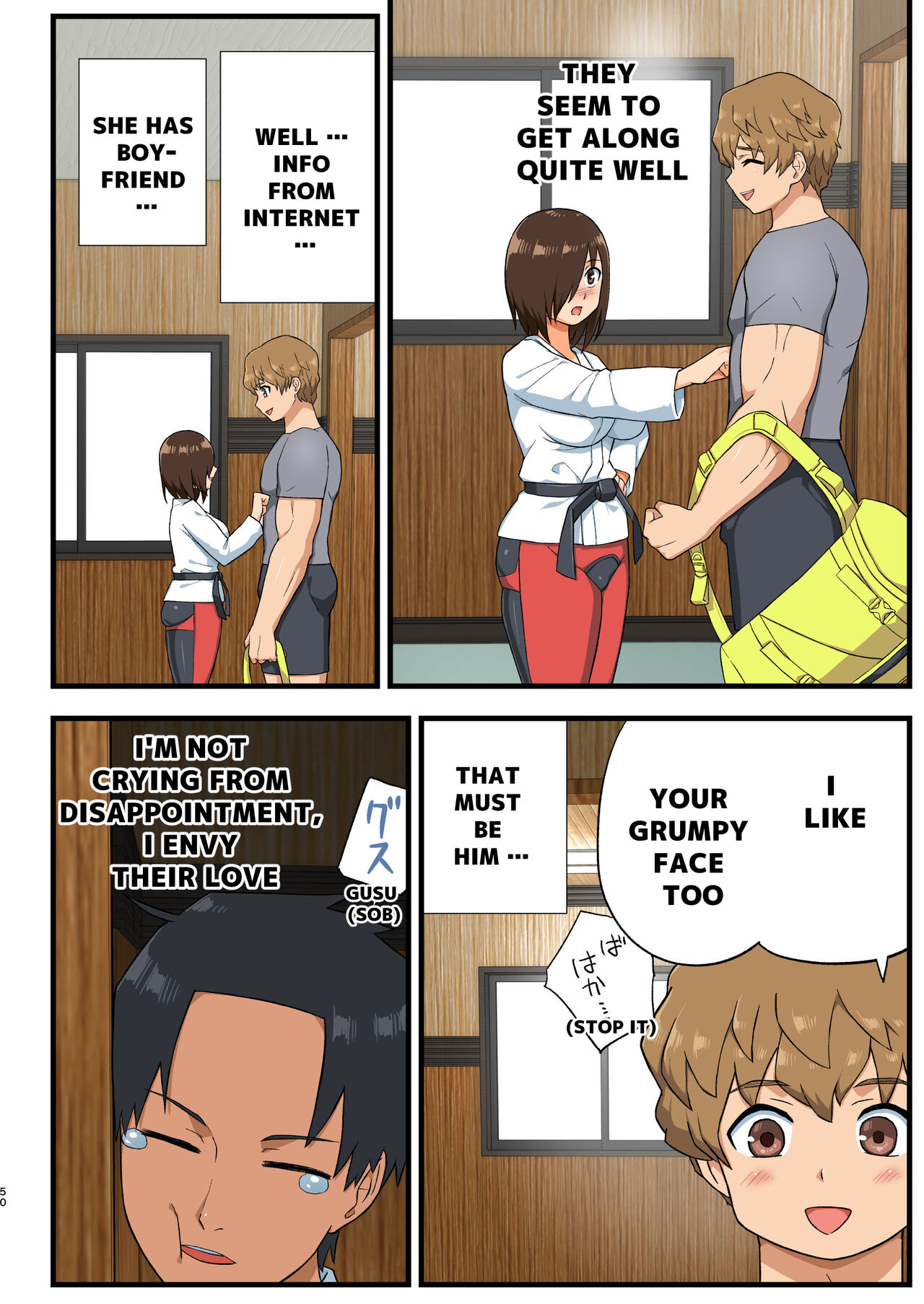 Tatakae! Yoshimura-san! 1 ~Otoko wa Full Bokki Oazuke NTR~ - FIGHT! YOSHIMURA-SAN! 1 - man with full erection on hold page 49