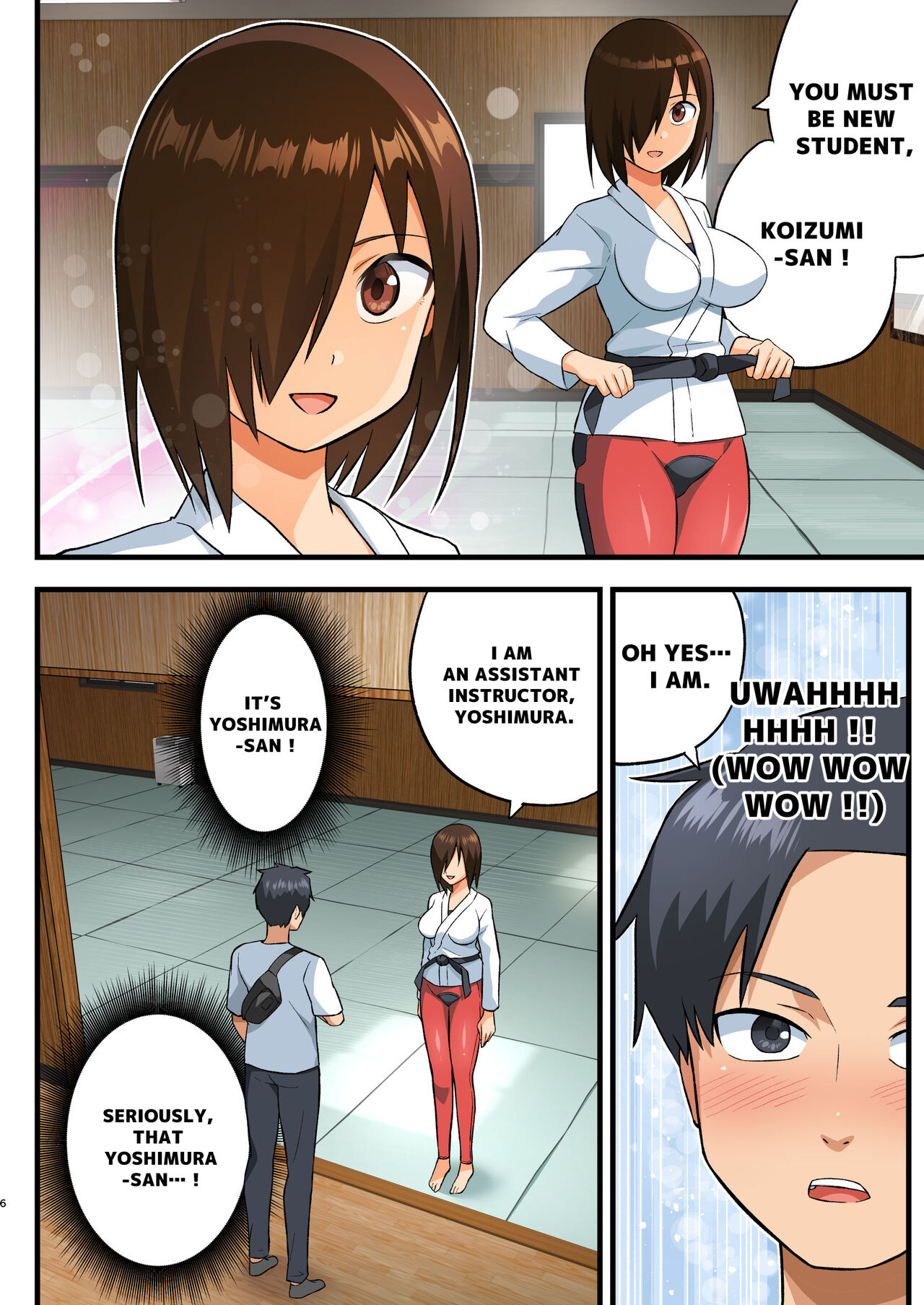 Tatakae! Yoshimura-san! 1 ~Otoko wa Full Bokki Oazuke NTR~ - FIGHT! YOSHIMURA-SAN! 1 - man with full erection on hold page 5