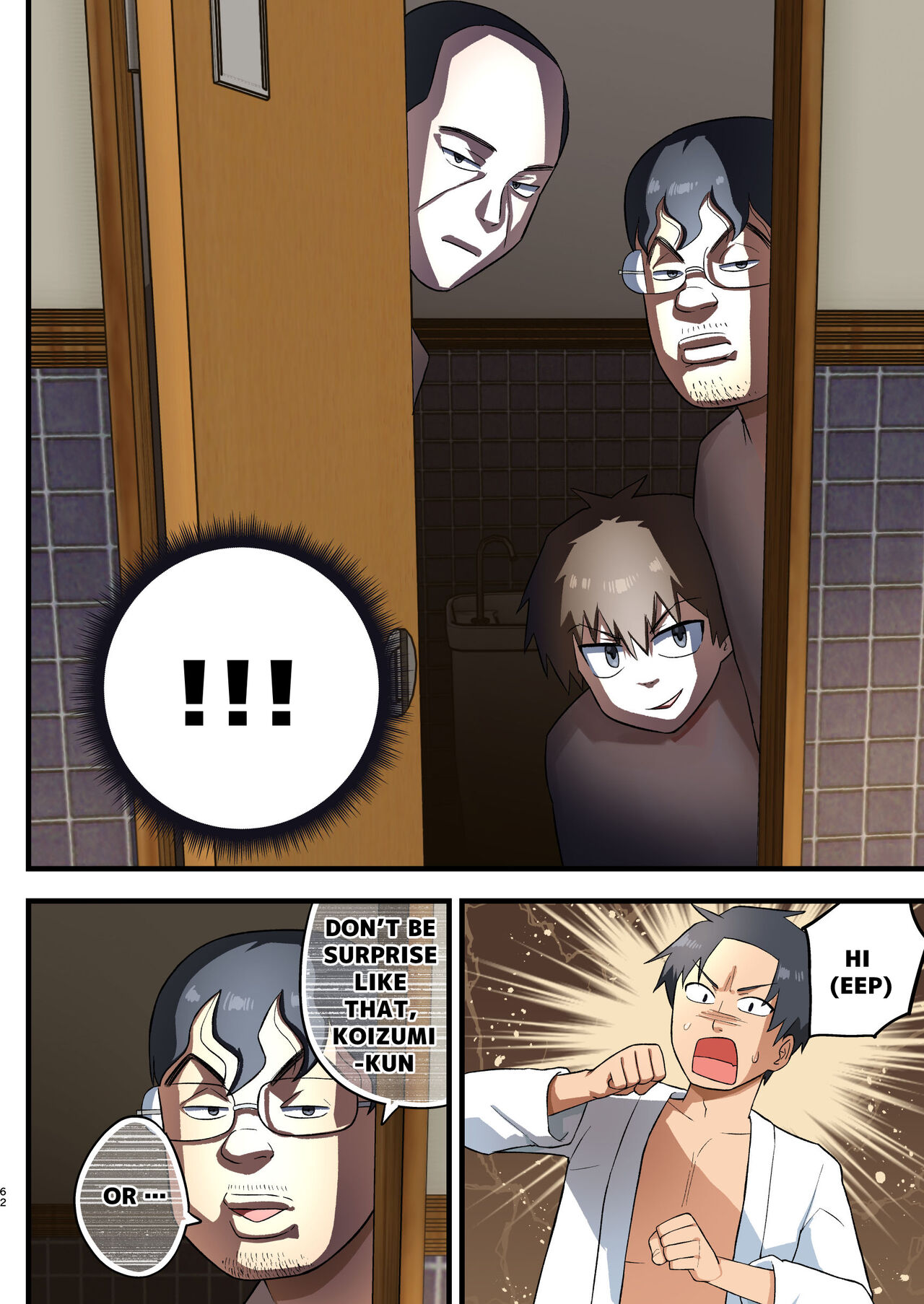Tatakae! Yoshimura-san! 1 ~Otoko wa Full Bokki Oazuke NTR~ - FIGHT! YOSHIMURA-SAN! 1 - man with full erection on hold page 61