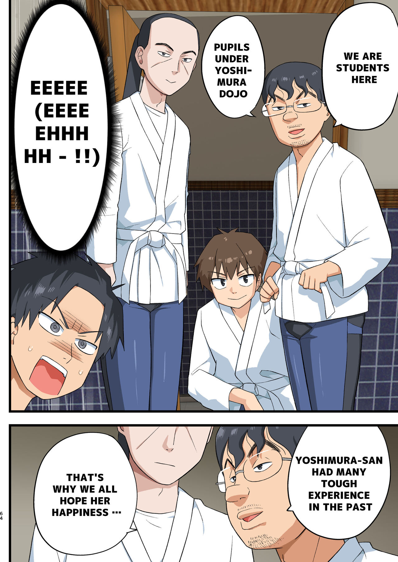Tatakae! Yoshimura-san! 1 ~Otoko wa Full Bokki Oazuke NTR~ - FIGHT! YOSHIMURA-SAN! 1 - man with full erection on hold page 63