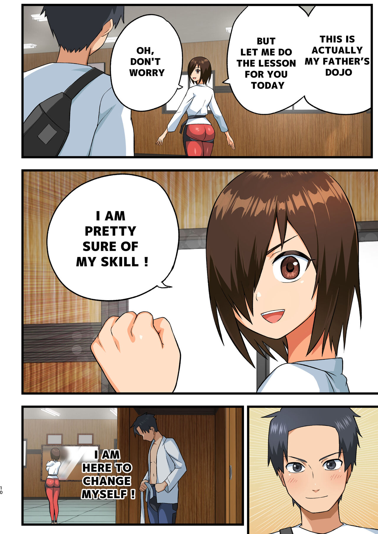 Tatakae! Yoshimura-san! 1 ~Otoko wa Full Bokki Oazuke NTR~ - FIGHT! YOSHIMURA-SAN! 1 - man with full erection on hold page 9