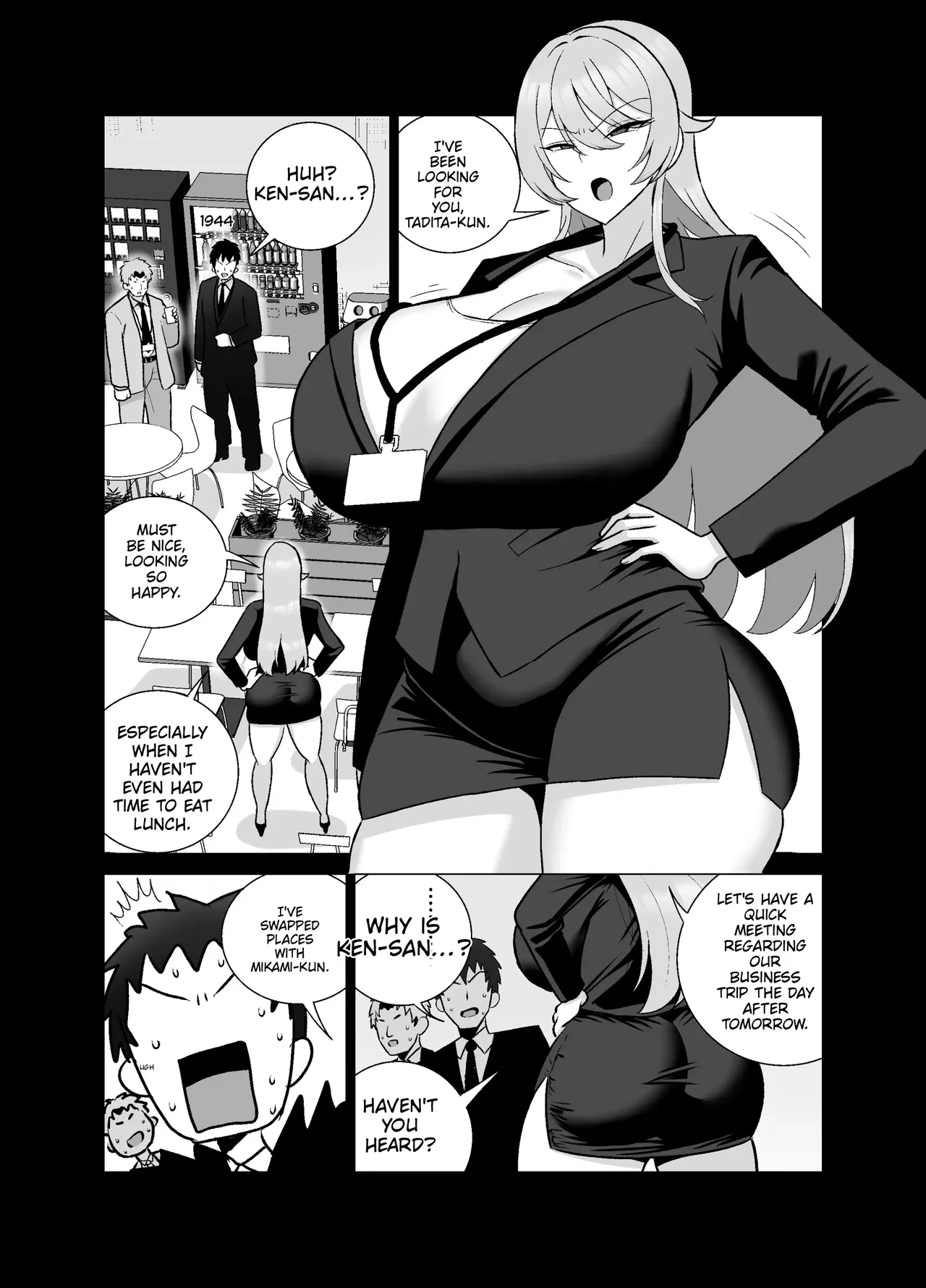 That abrasive senior colleague—a 29-year-old hag who’s always got a scowl on her face—turns into a total nympho when she’s drunk. page 6