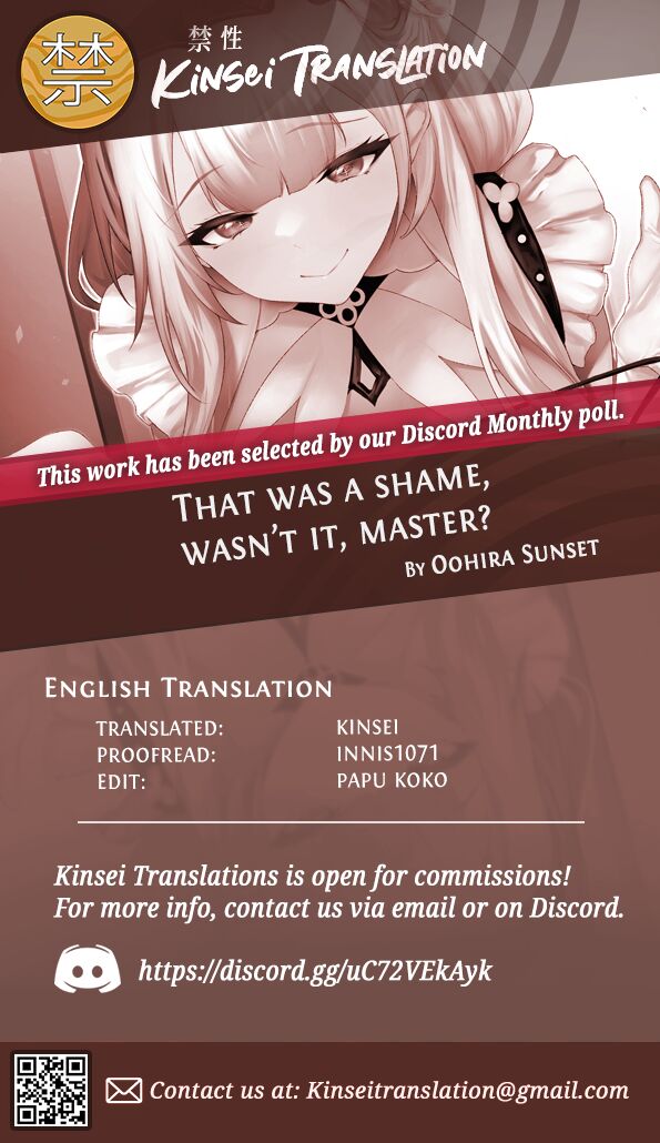That Was a Shame, Wasn’t It, Master? page 27