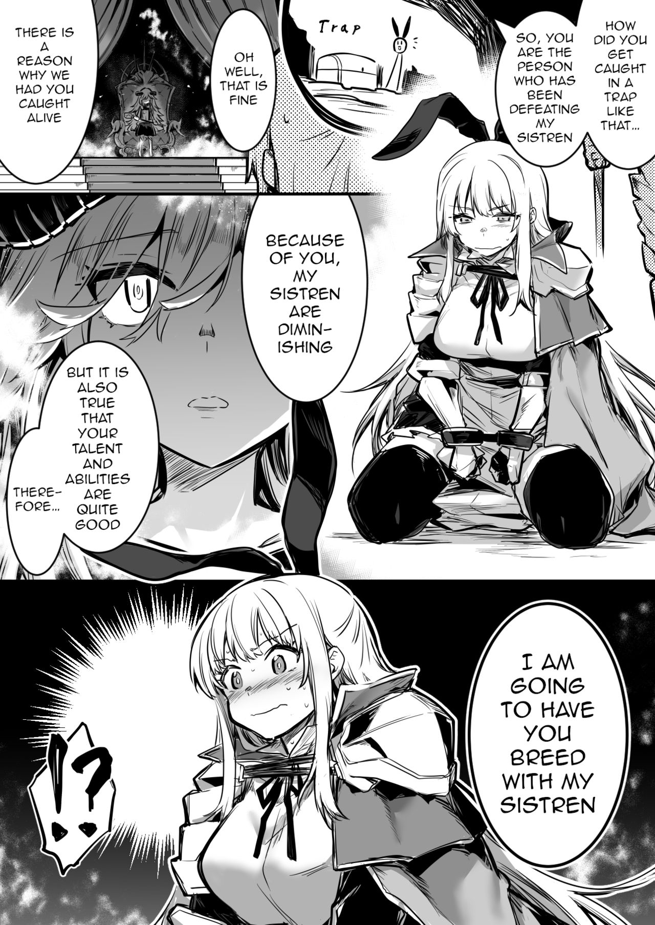 The Bewildered Adventurer-chan is Caught and Reverse-Raped as the Penis She Grew Gets Aroused by the Female Demons page 1