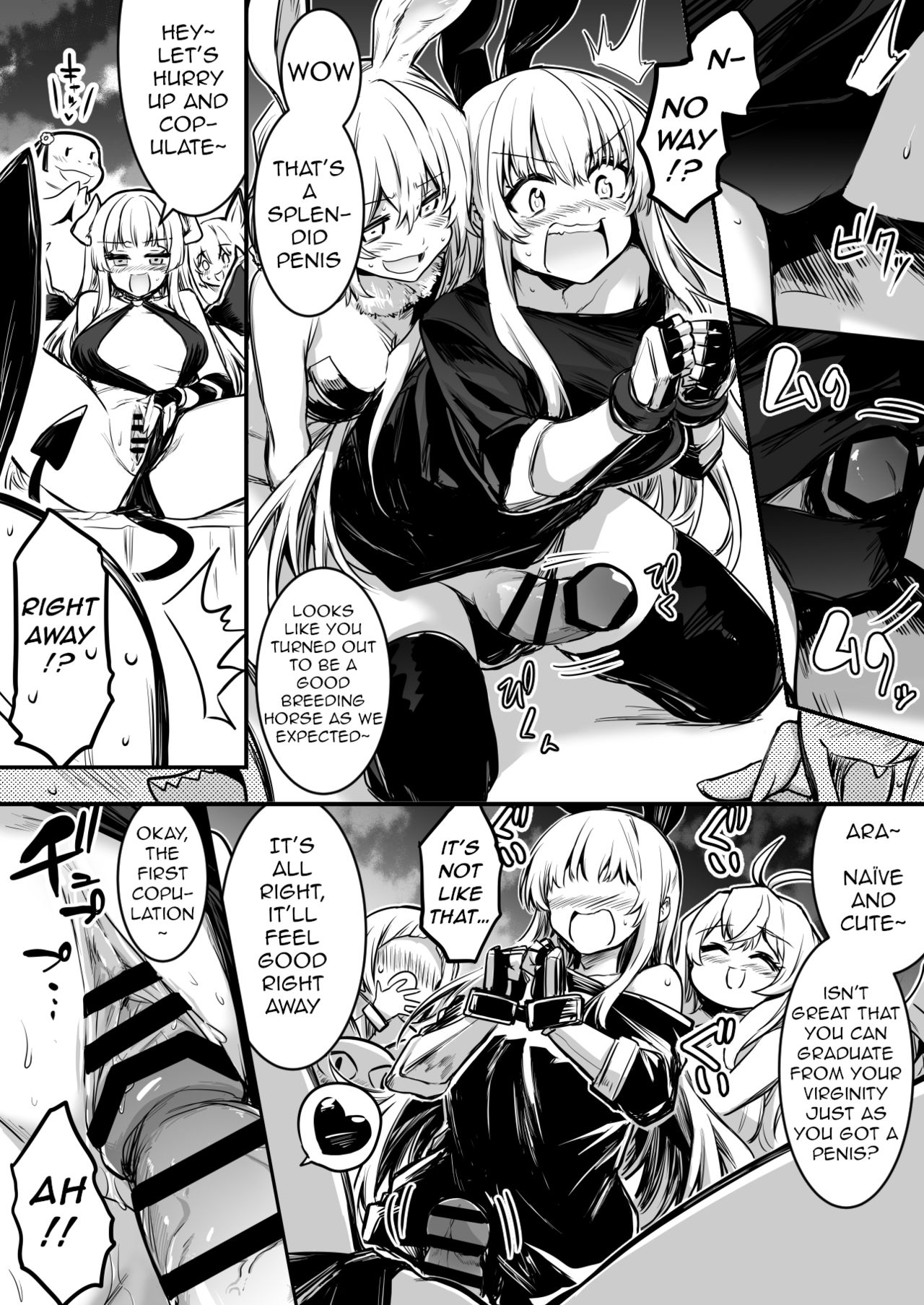 The Bewildered Adventurer-chan is Caught and Reverse-Raped as the Penis She Grew Gets Aroused by the Female Demons page 3