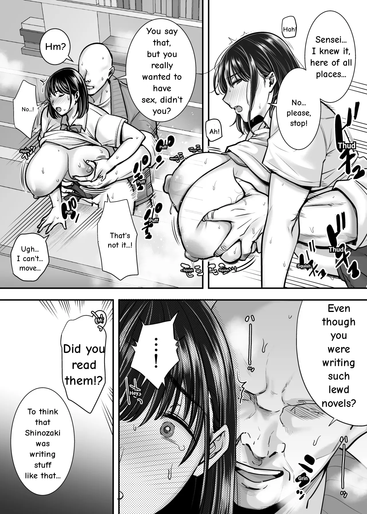 The Busty Literature Girl In Hiding Immoral Lessons in the Library page 28