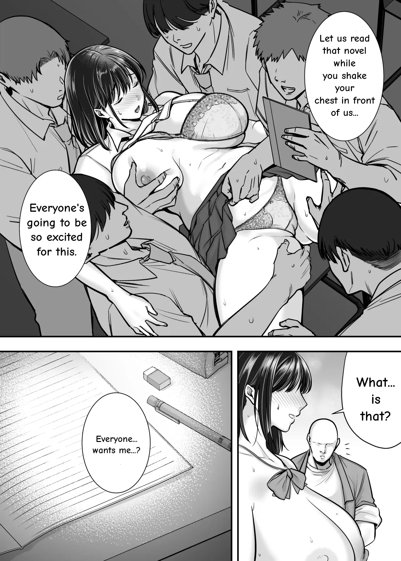 The Busty Literature Girl In Hiding Immoral Lessons in the Library page 34
