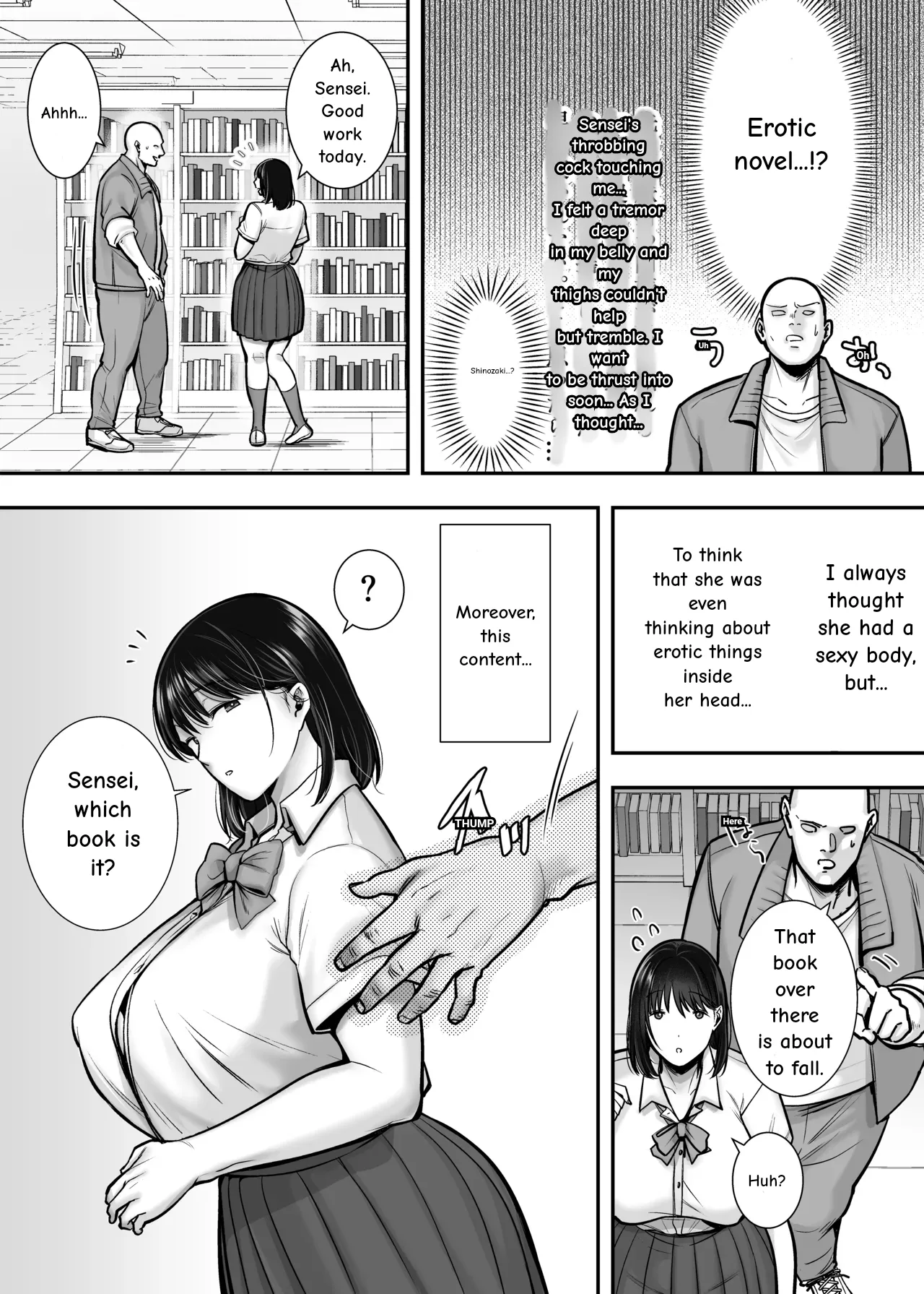 The Busty Literature Girl In Hiding Immoral Lessons in the Library page 4