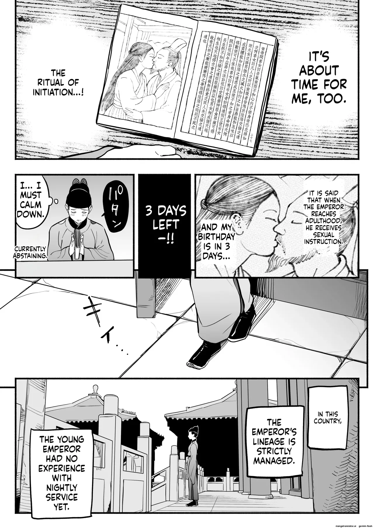 The Emperor's Guide - The Cool Court Lady's First Time and Childmaking Instruction page 8