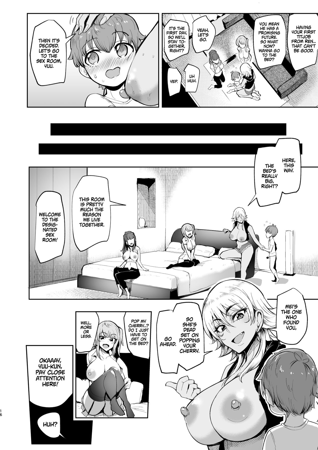 The Place I Stayed Over at Belonged to Perverted Gyaru Onee-chans page 15