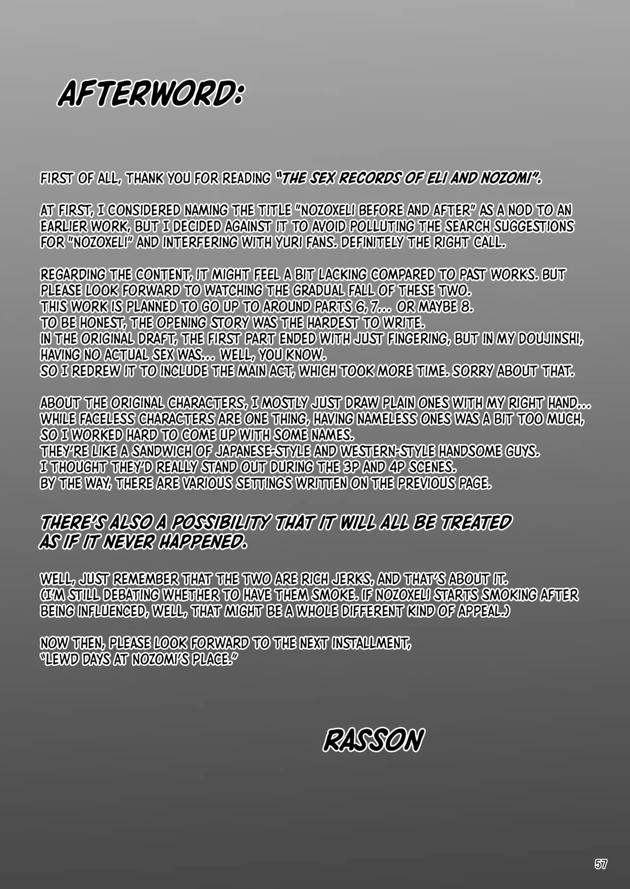 The Sex Records of Eli and Nozomi 1 page 57