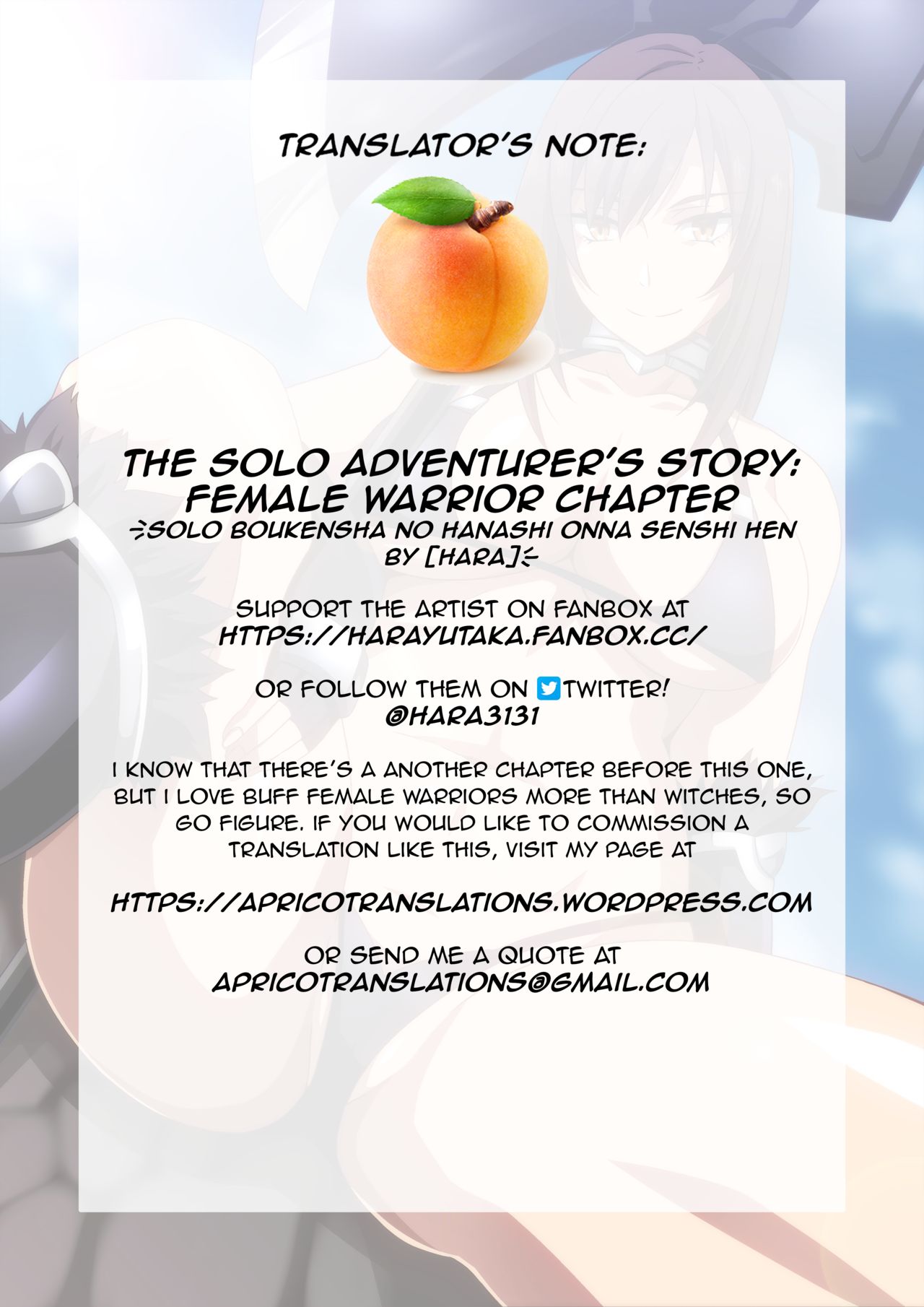 The Solo Adventurer's Story: Female Warrior Chapter page 20