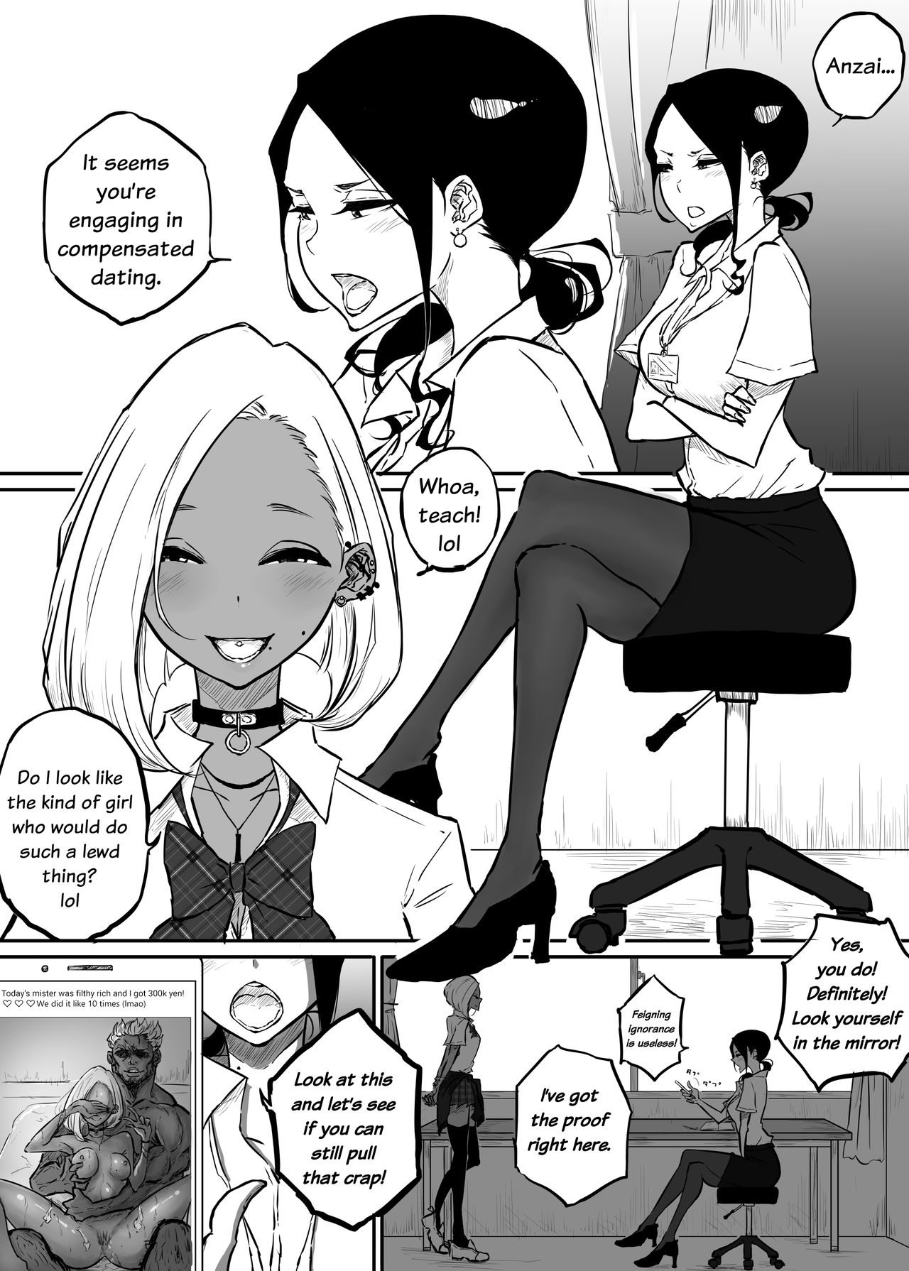 The Story of a Strict Teacher Who Got Fucked by Her Gyaru Bitch Student page 4